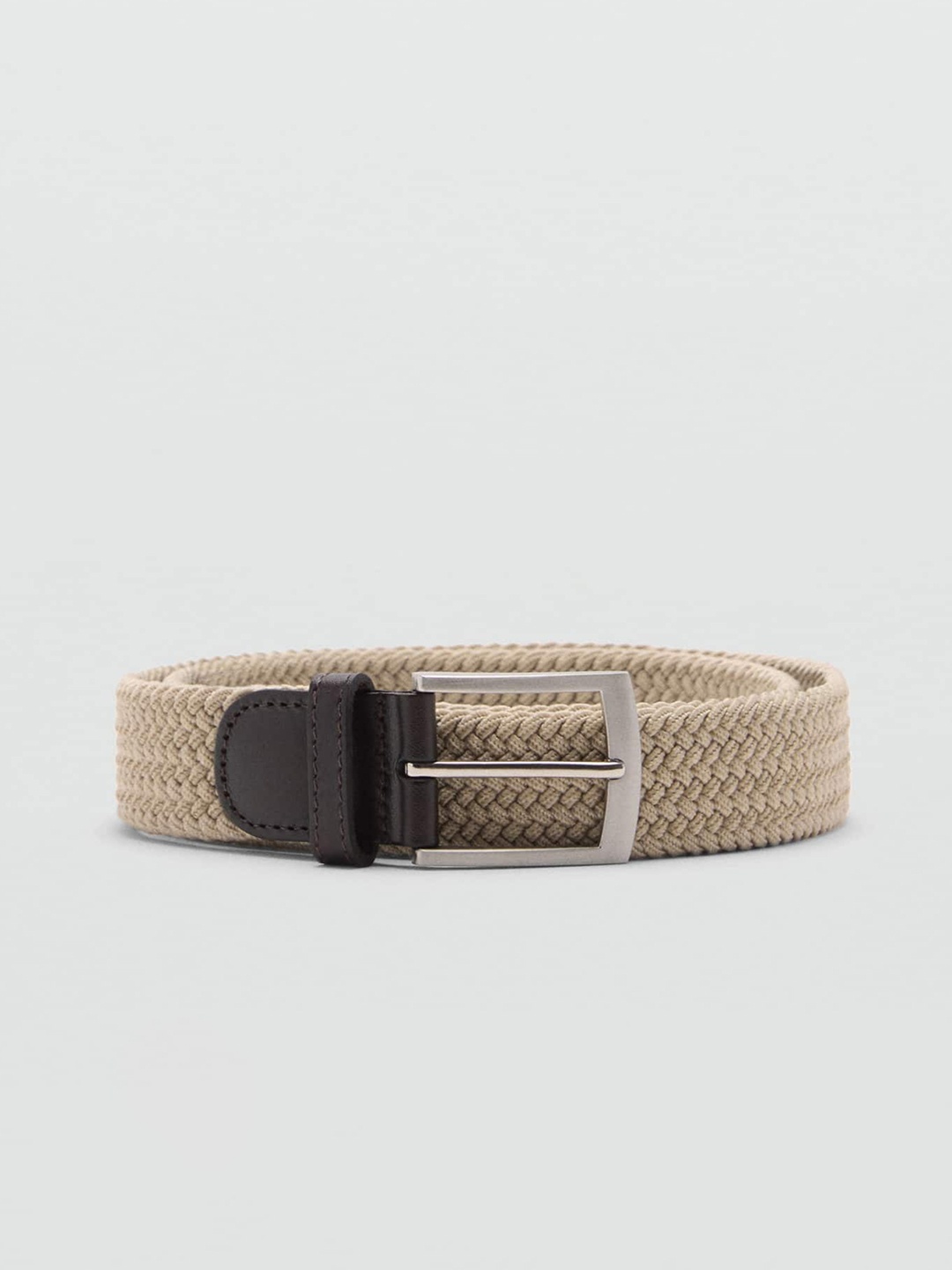 

MANGO MAN Braided Belt, Beige