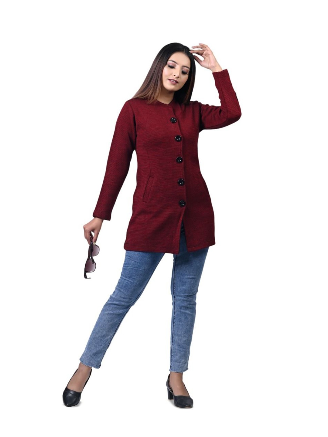 

TWENTY ME Women Cardigan Sweater, Maroon