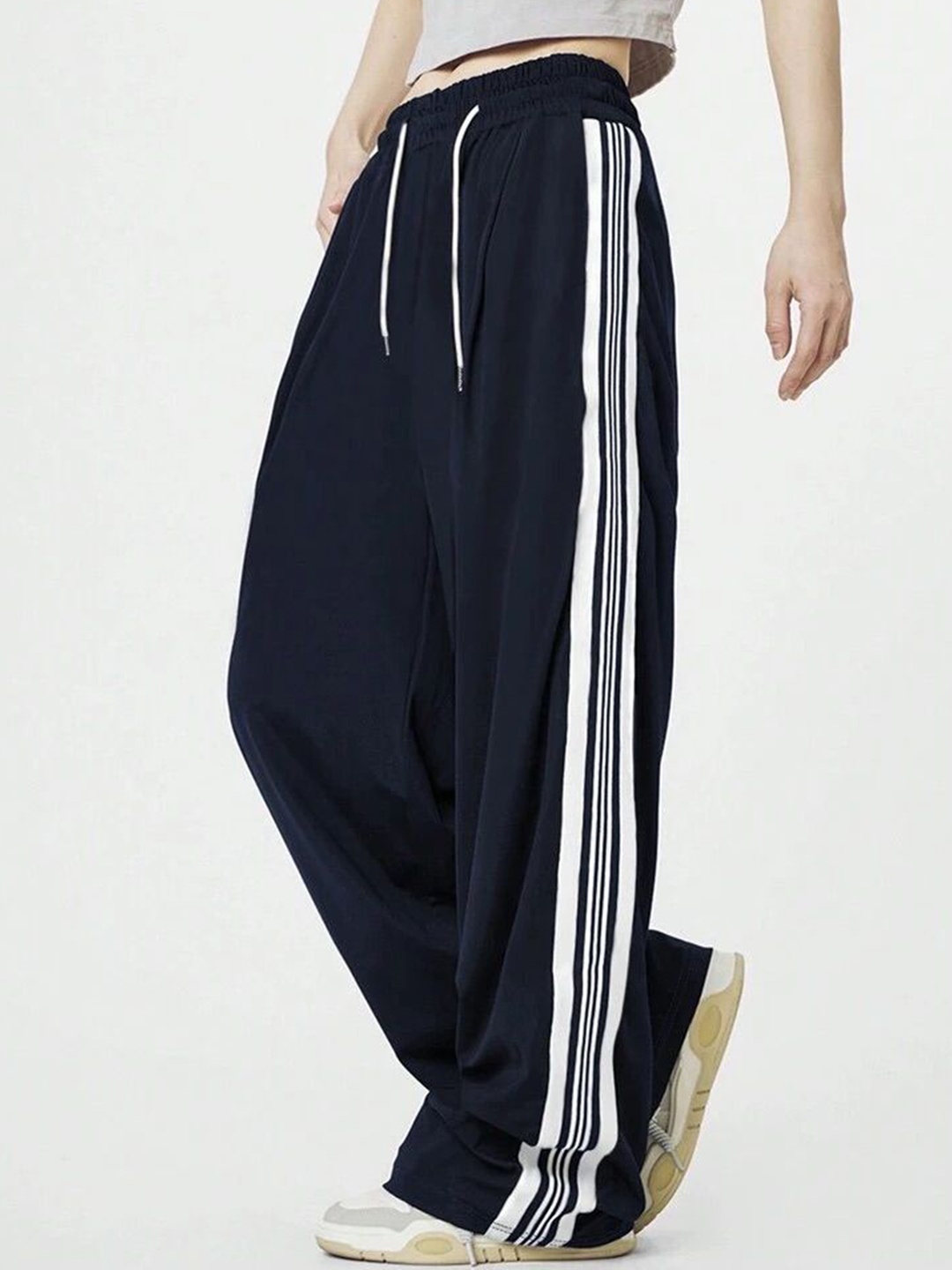 

TABADTOD Women Relaxed Loose Fit Trousers, Navy blue