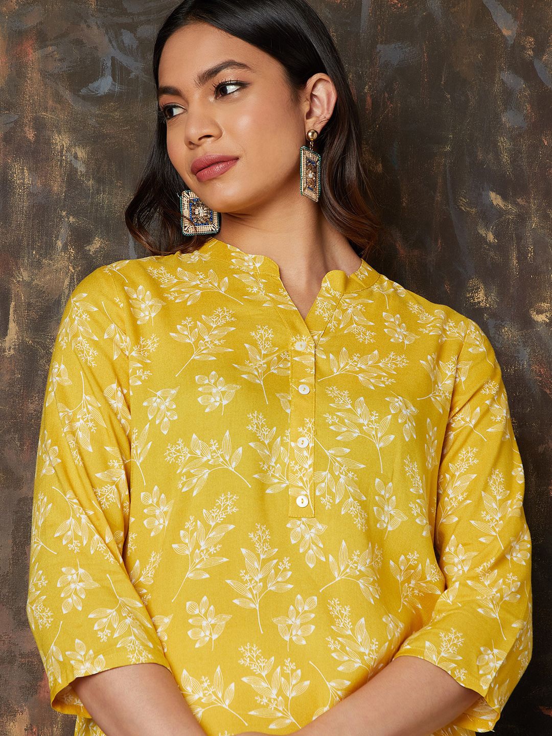 

Melange by Lifestyle Floral Printed Tunic, Yellow