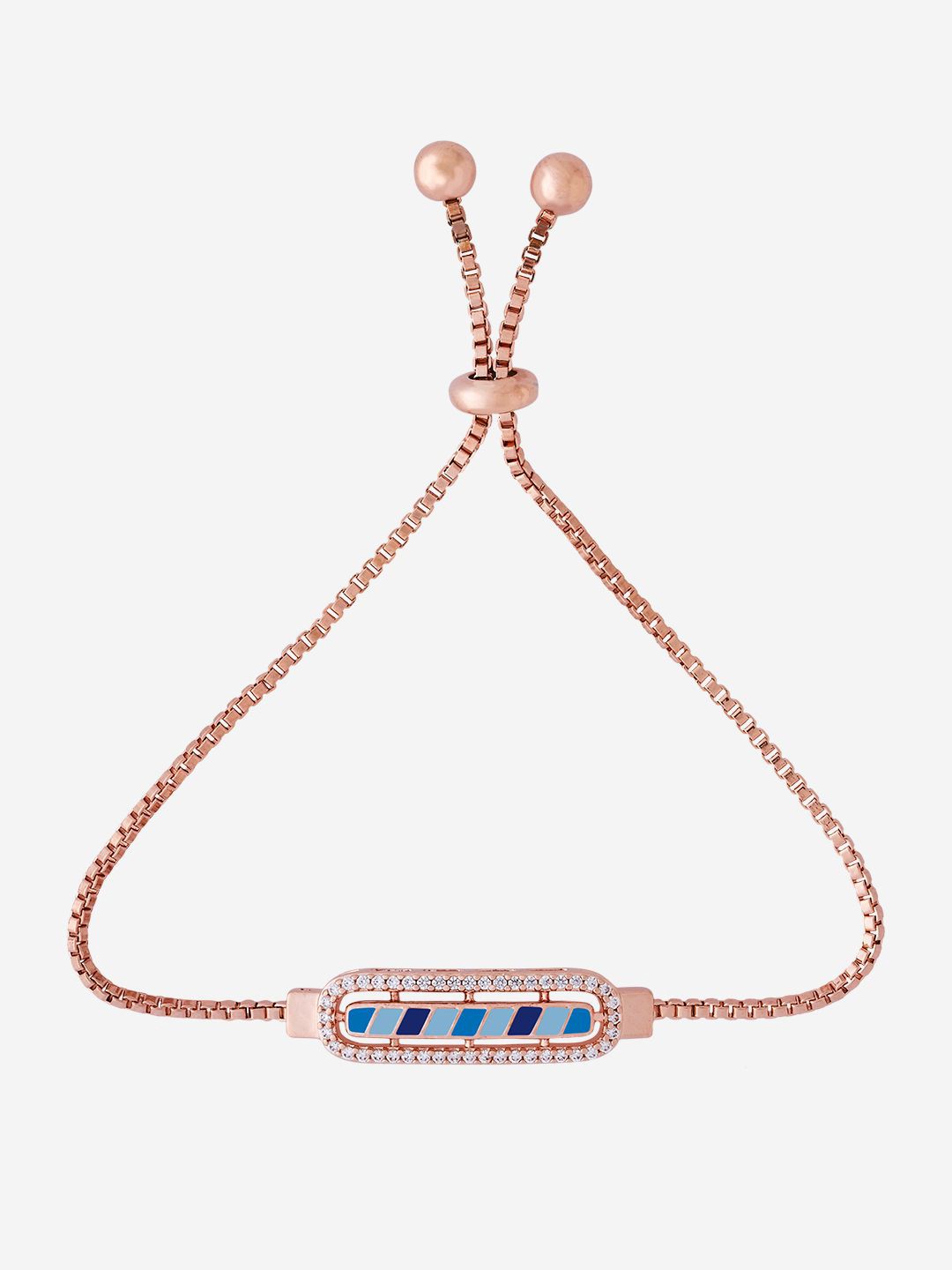 

Kushal's Fashion Jewellery Cubic Zirconia Rose Gold-Plated Charm Bracelet