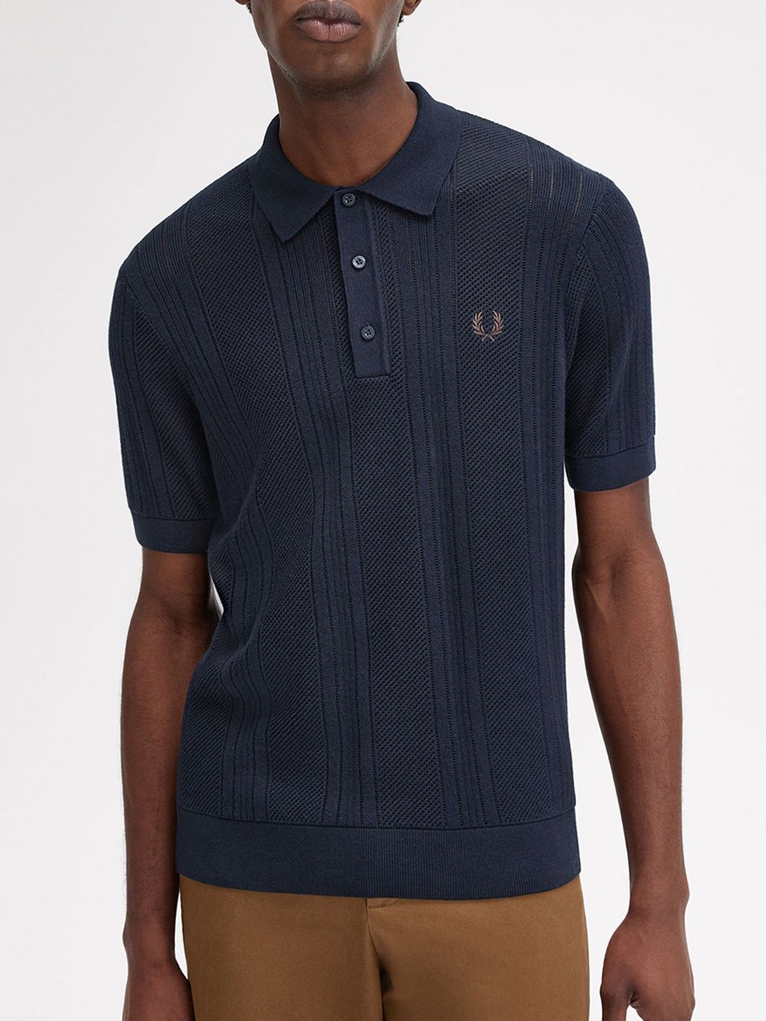 

Fred Perry Men Striped Polo Collar T-shirt, Navy blue