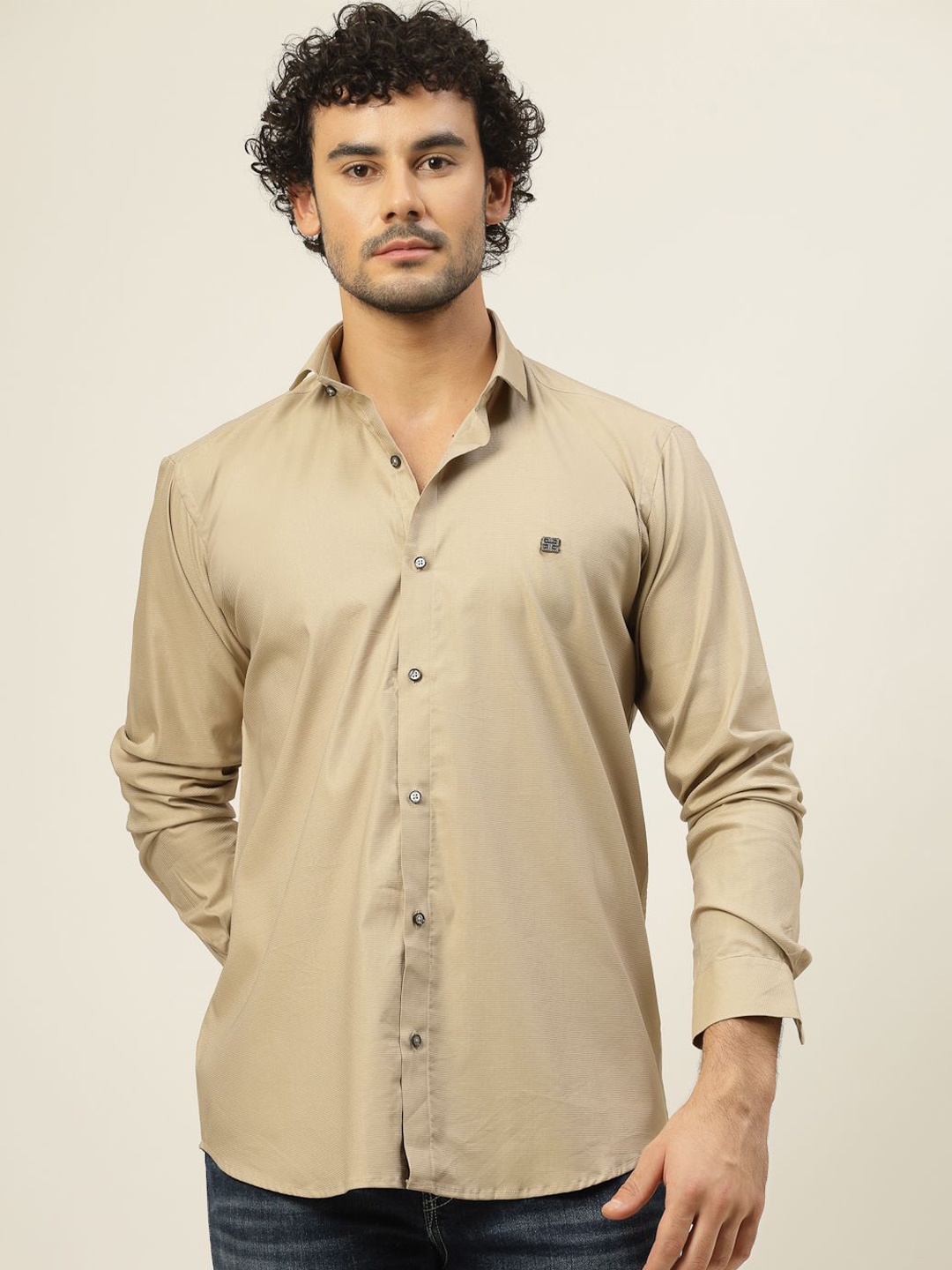 

JADEBERRY Men Classic Slim Fit Opaque Party Shirt, Brown