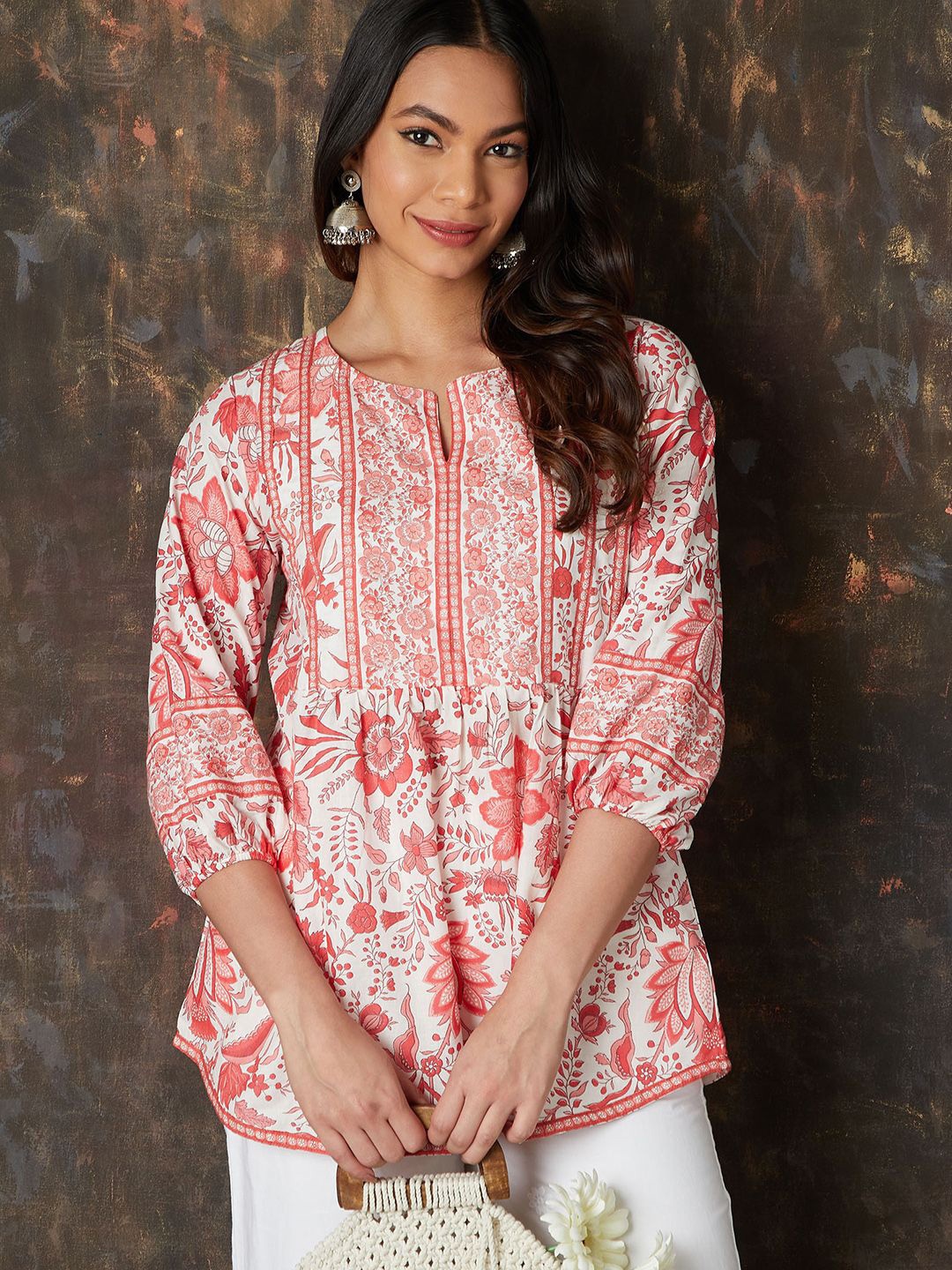 

Melange by Lifestyle Printed Tunic, Pink