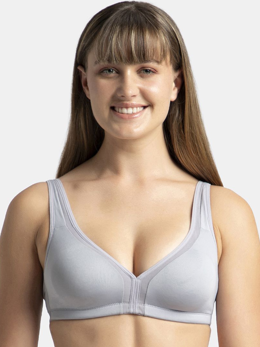 

Jockey Wirefree Non Padded Soft Touch Microfiber Full Coverage Everyday Bra-1820, Grey