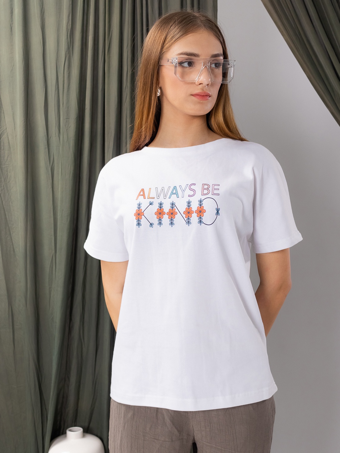 

ELEVENS HEAVEN Typography Printed Lounge T-shirt, White
