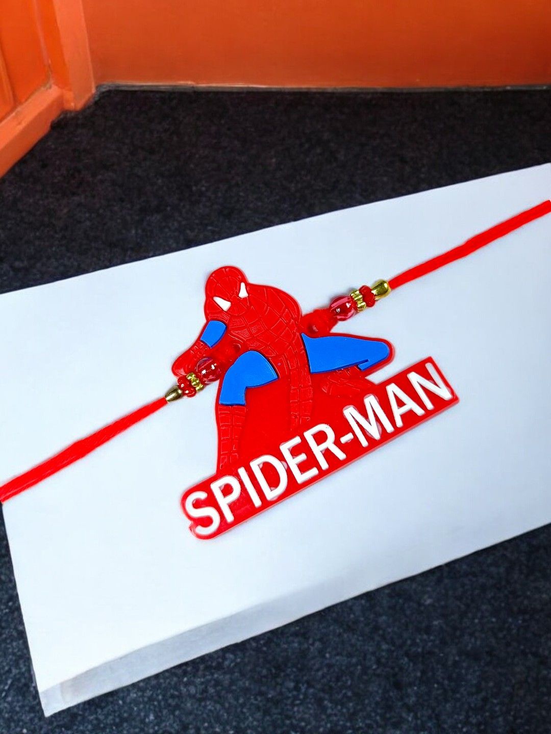 

ADIVA Boys SPIDER-MAN Thread Rakhi with Roli Chawal, Red