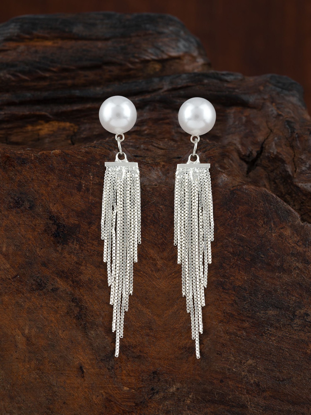 

E2O Contemporary Drop Earrings, Silver