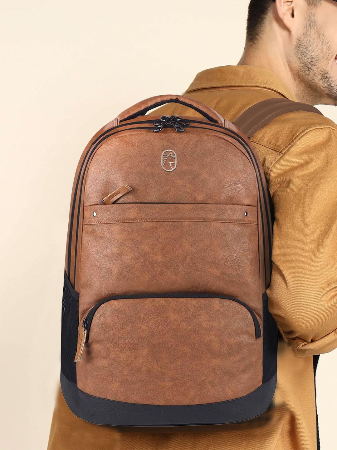 

Alt Crew Unisex Colourblocked Backpack, Brown