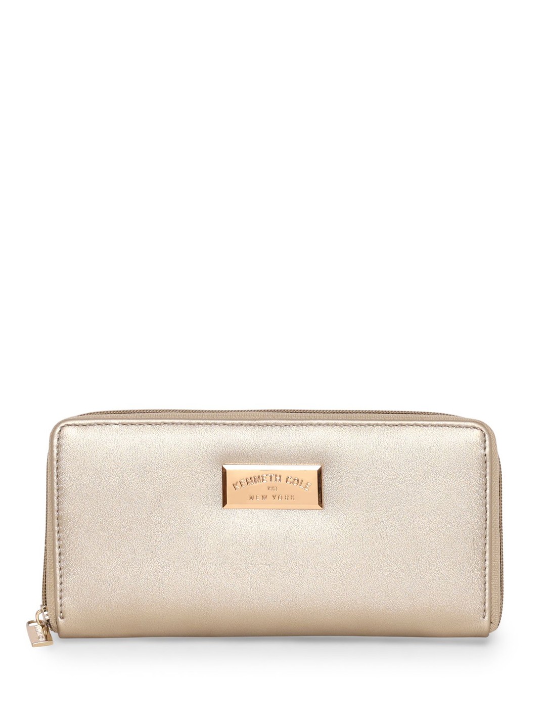 

Kenneth Cole Women PU Zip Around Wallet, Gold