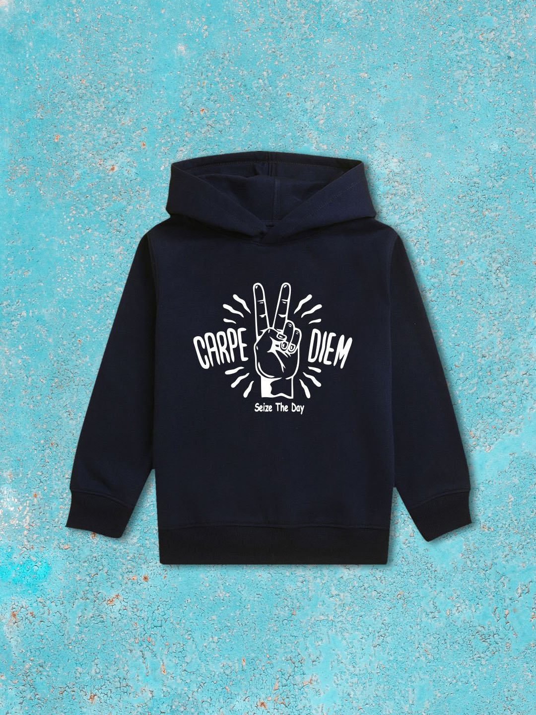 

NUSYL Boys Printed Hooded Sweatshirt, Blue