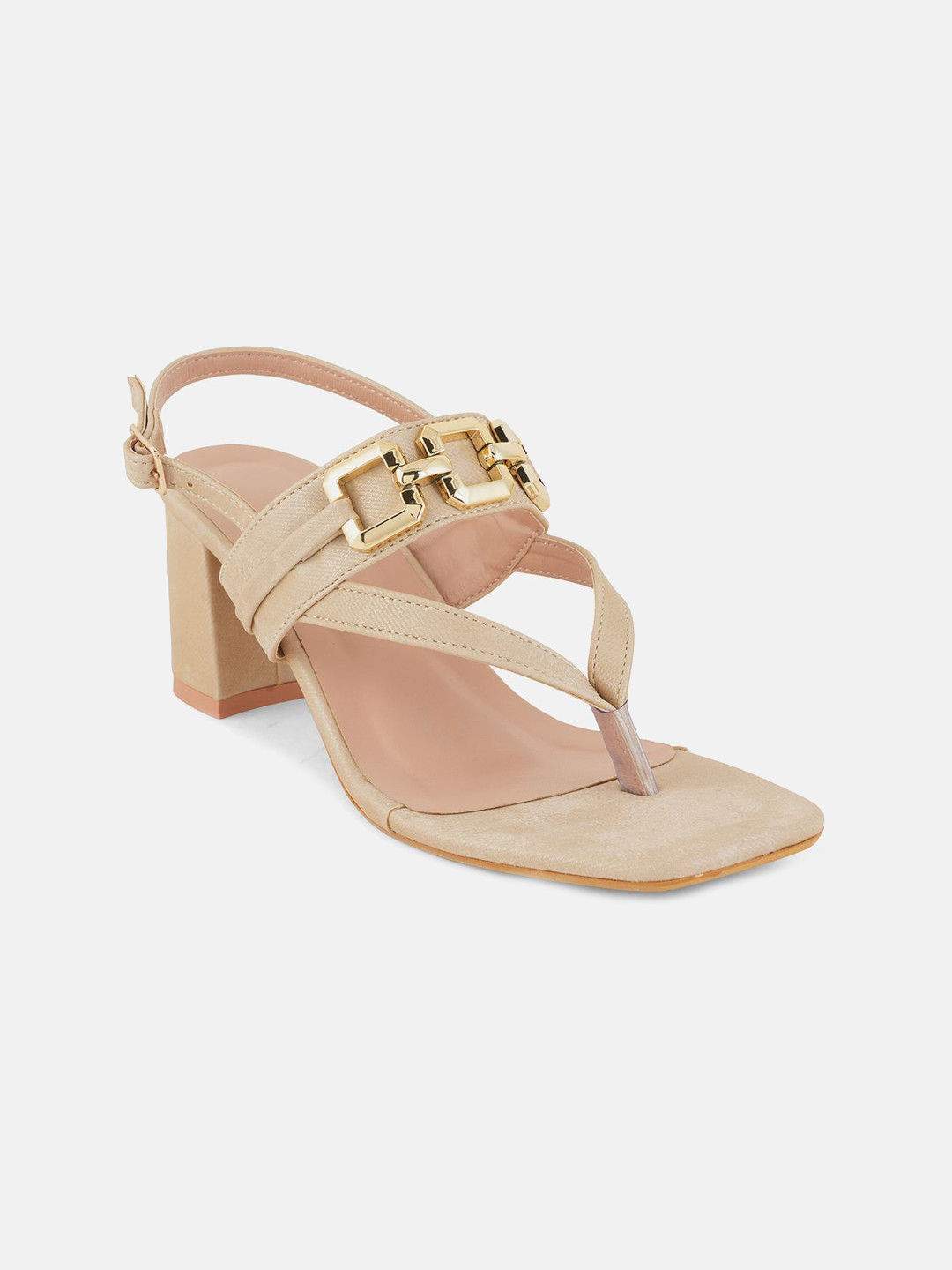 

DressBerry Party Flatform Pumps with Buckles, Cream