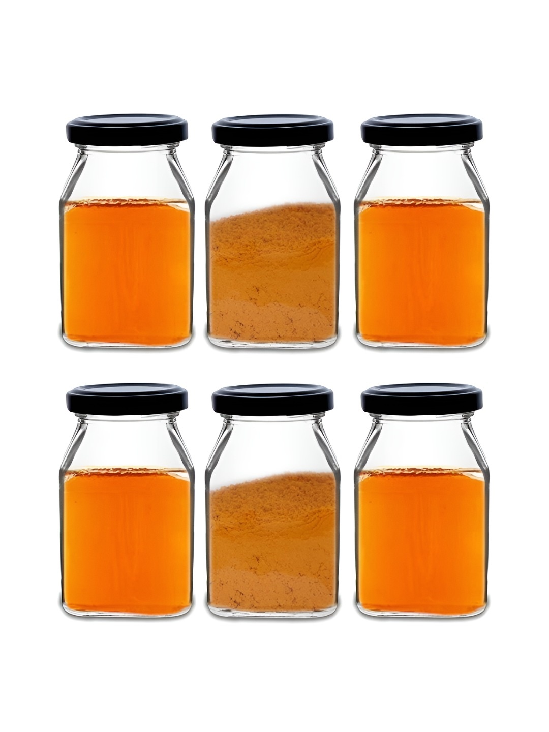 

CROCO JAR Transparent 6 Pieces Storage Glass Containers 250 ml