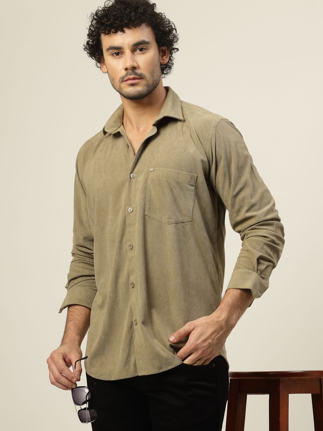 

JADEBERRY Men Classic Slim Fit Opaque Casual Shirt, Khaki