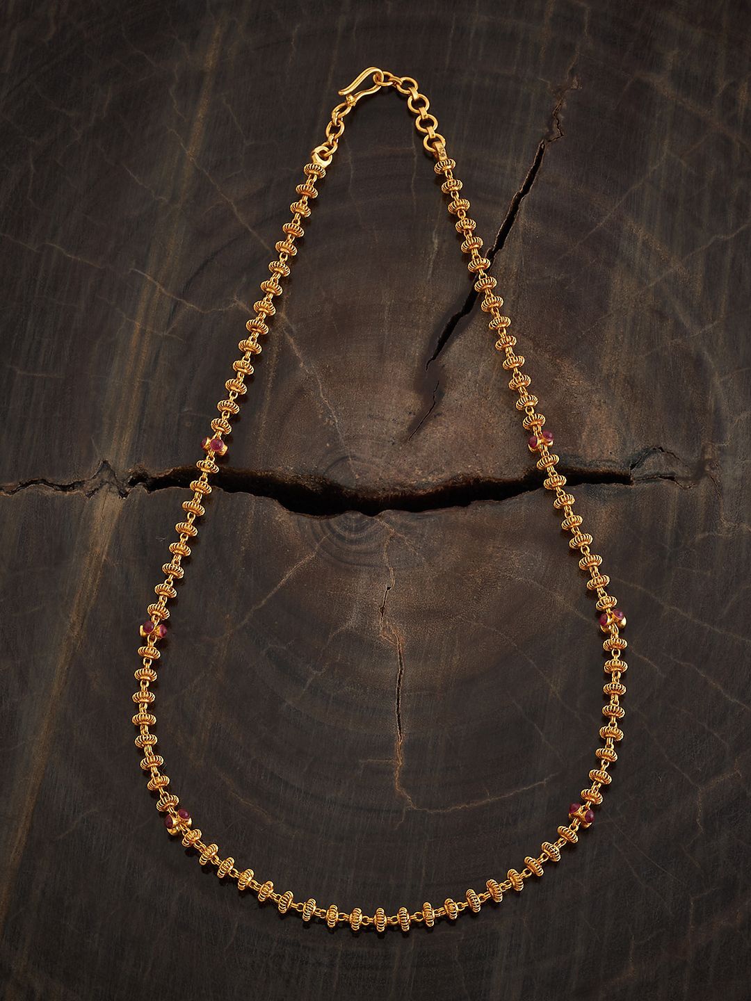 

Kushal's Fashion Jewellery Gold-Plated Stones Studded 92.5 Sterling Silver Temple Chain