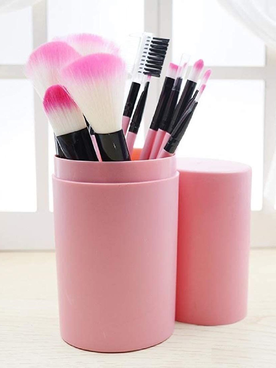 

FAVON Set Of 10 Professional Makeup Brush Set With Container, Multi