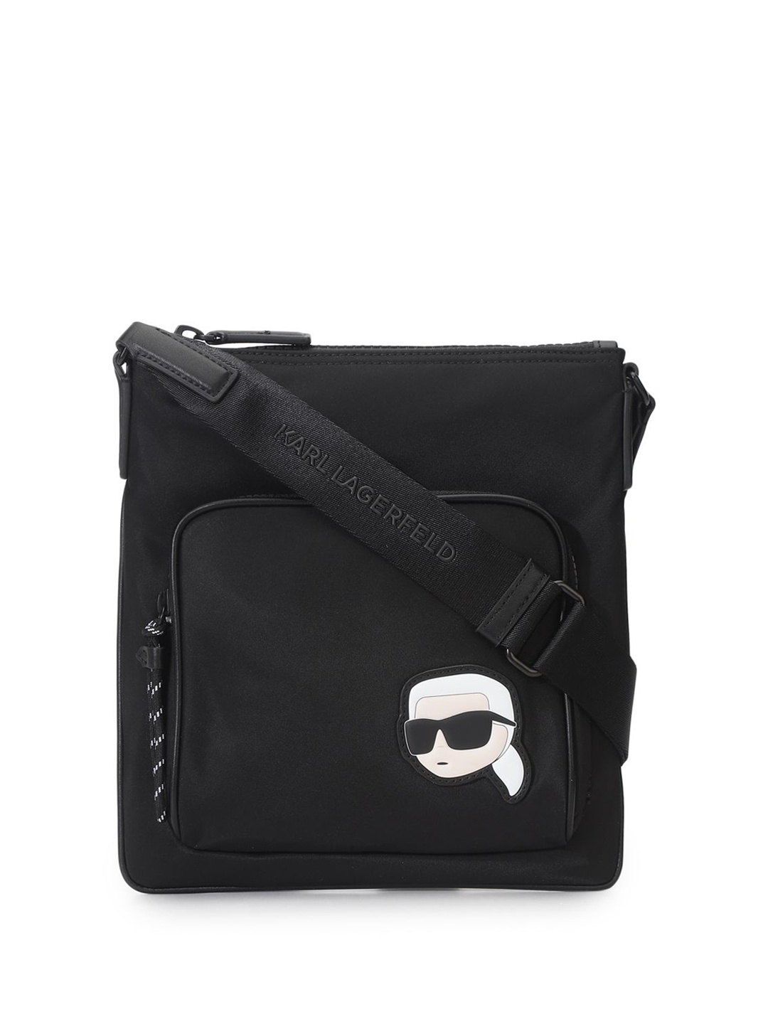 

Karl Lagerfeld Embellished PU Swagger Sling Bag, Black