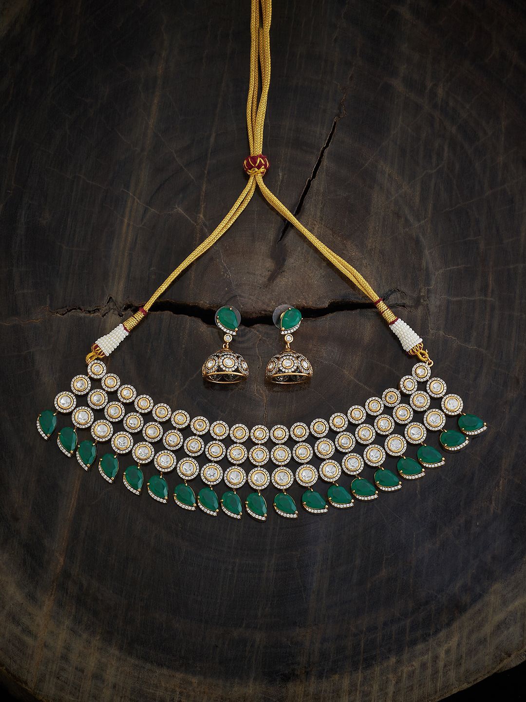 

Kushal's Fashion Jewellery Kundan-Studded Jewellery Set, Gold
