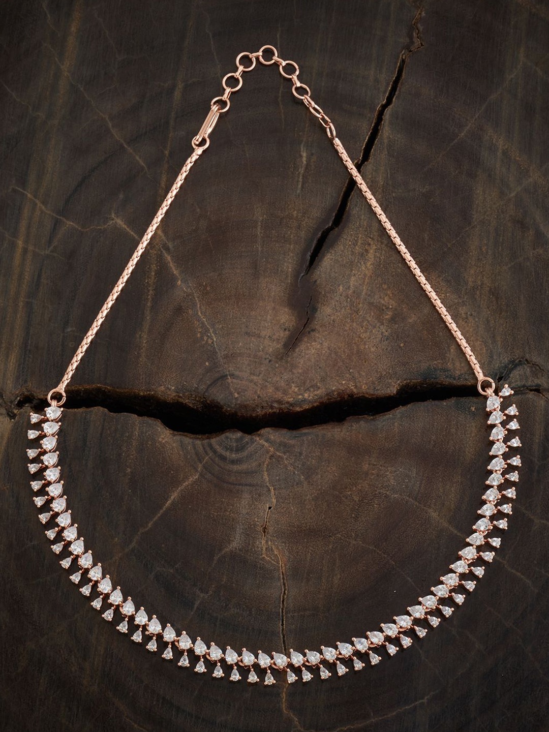 

Kushal's Fashion Jewellery Copper Cubic Zirconia Rose Gold-Plated Necklace