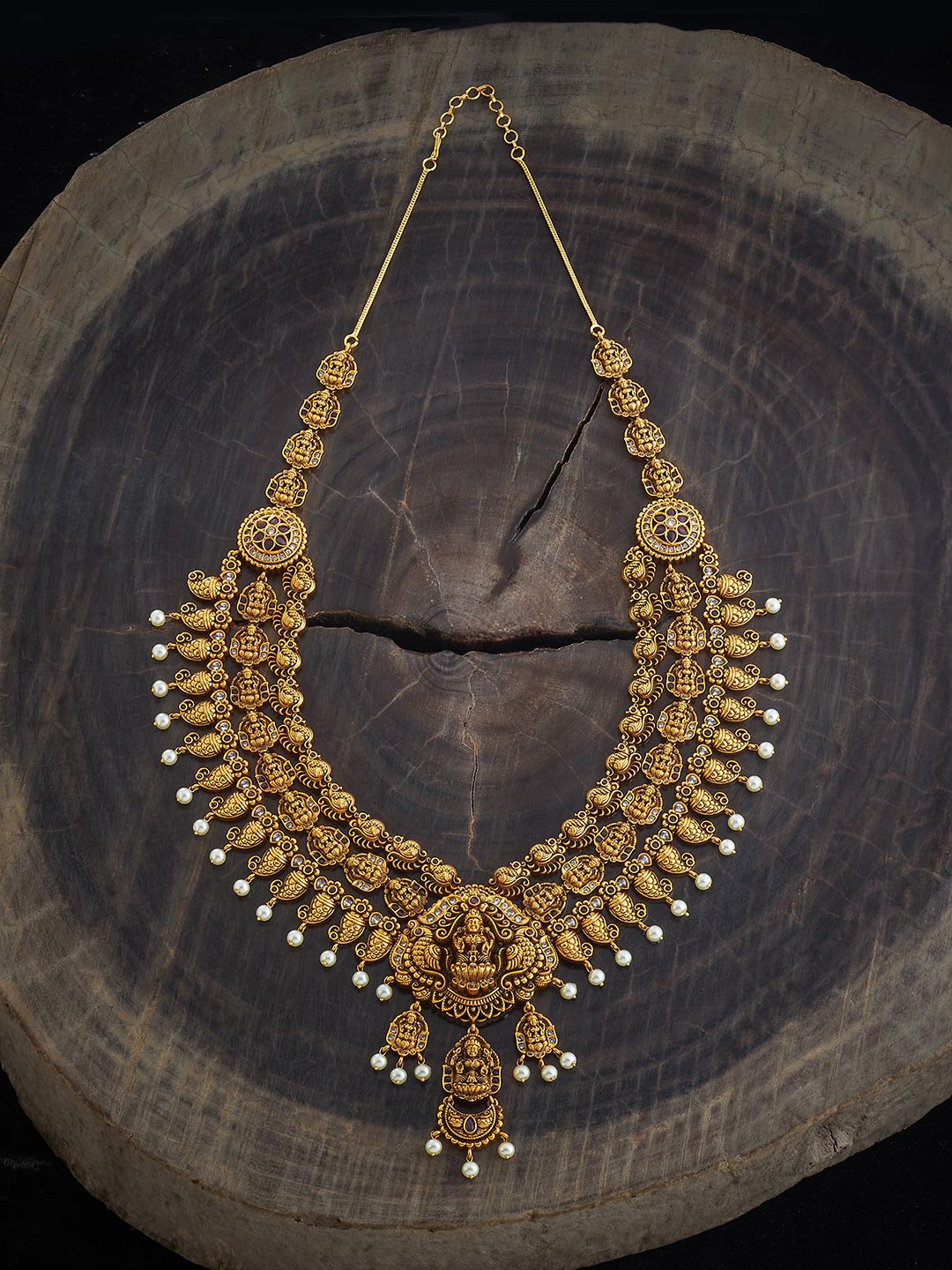 

Kushal's Fashion Jewellery Copper Gold-Plated Antique Necklace