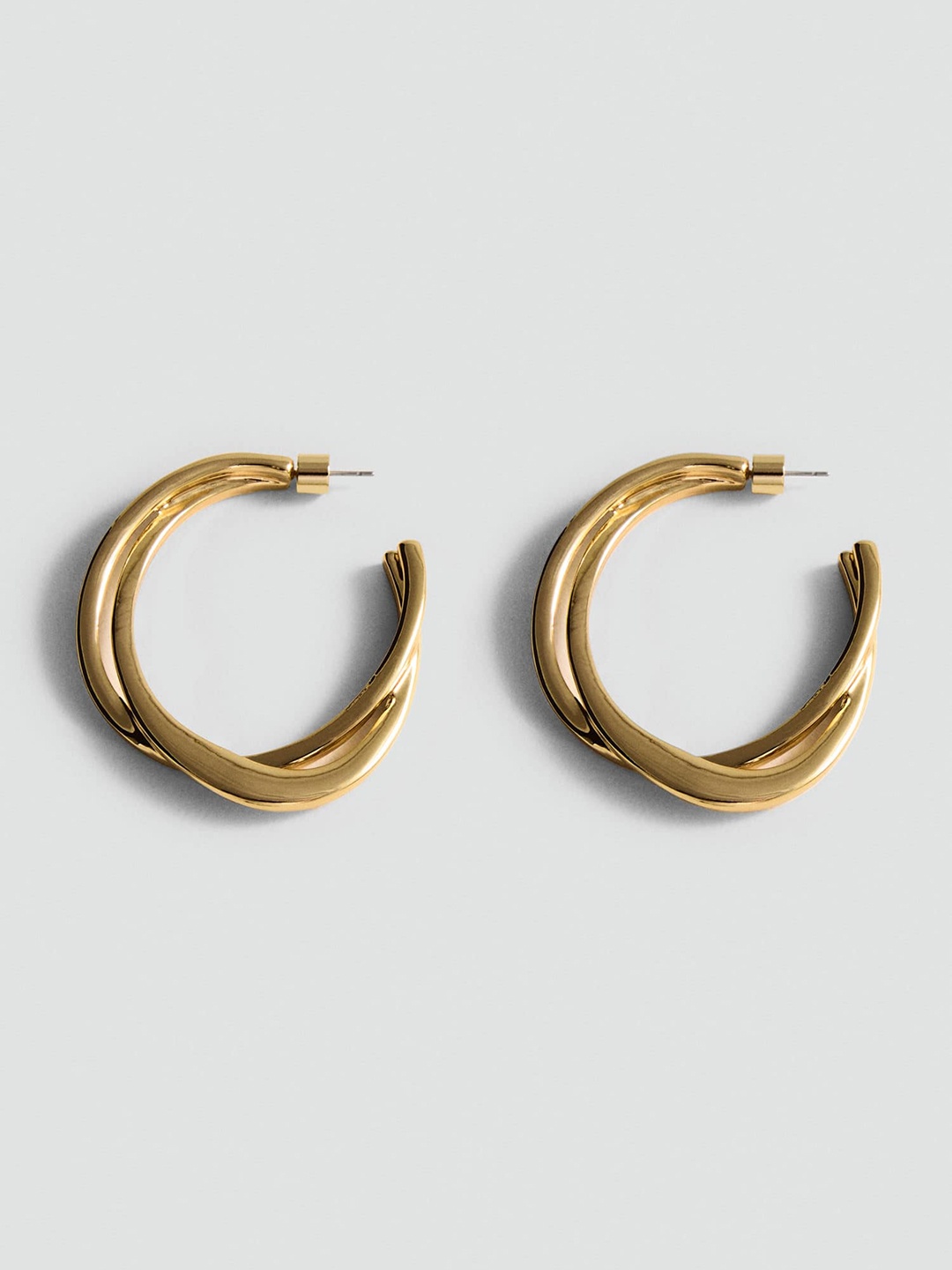 

MANGO Contemporary Half Hoop Earrings, Gold