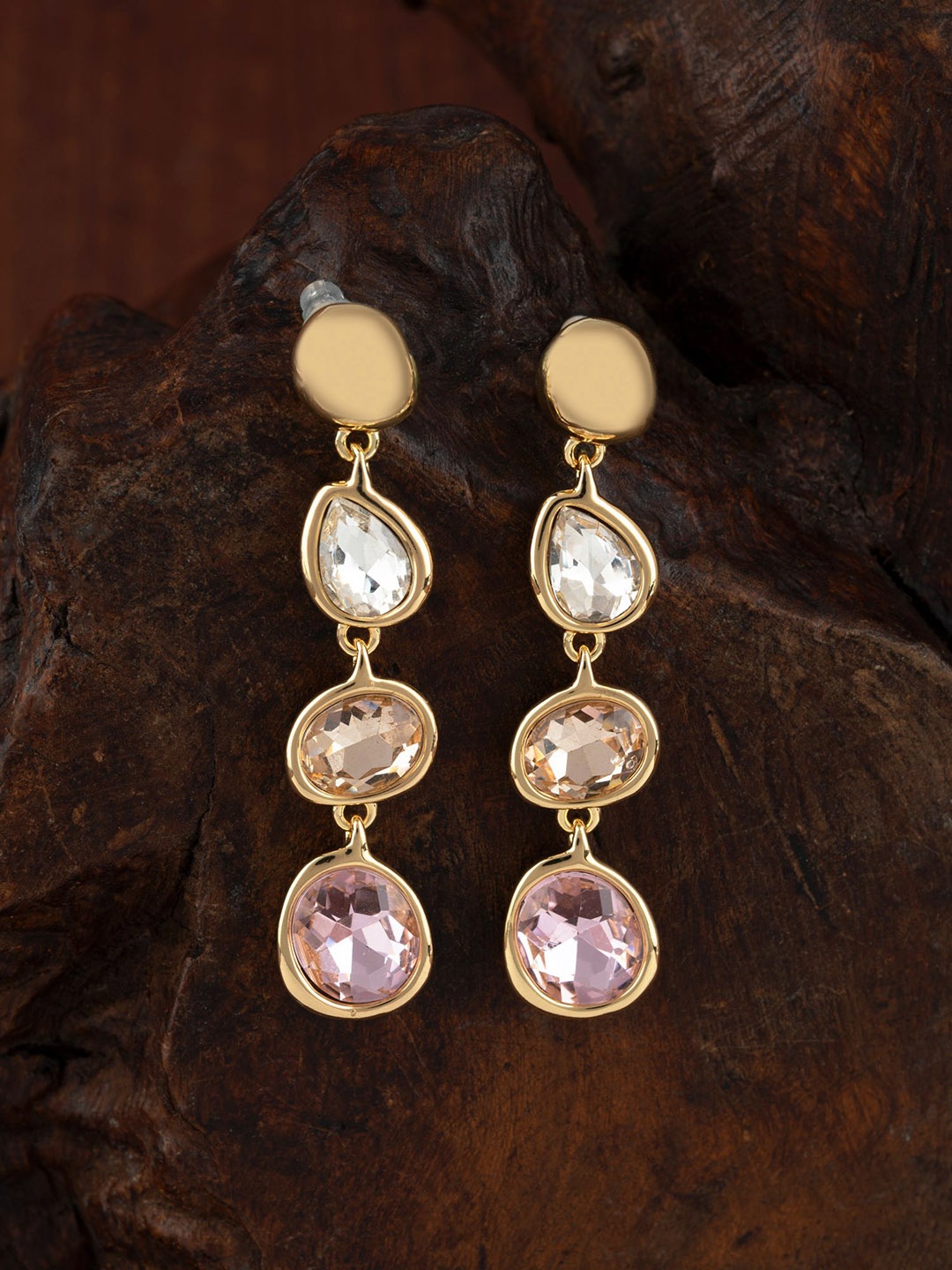 

E2O Contemporary Drop Earrings, Gold