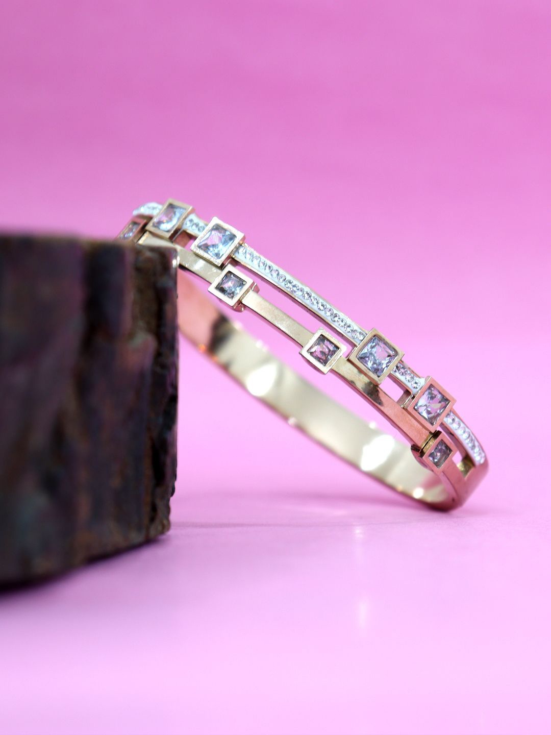 

Krelin Women Antique Rose Gold-Plated Bangle-Style Bracelet