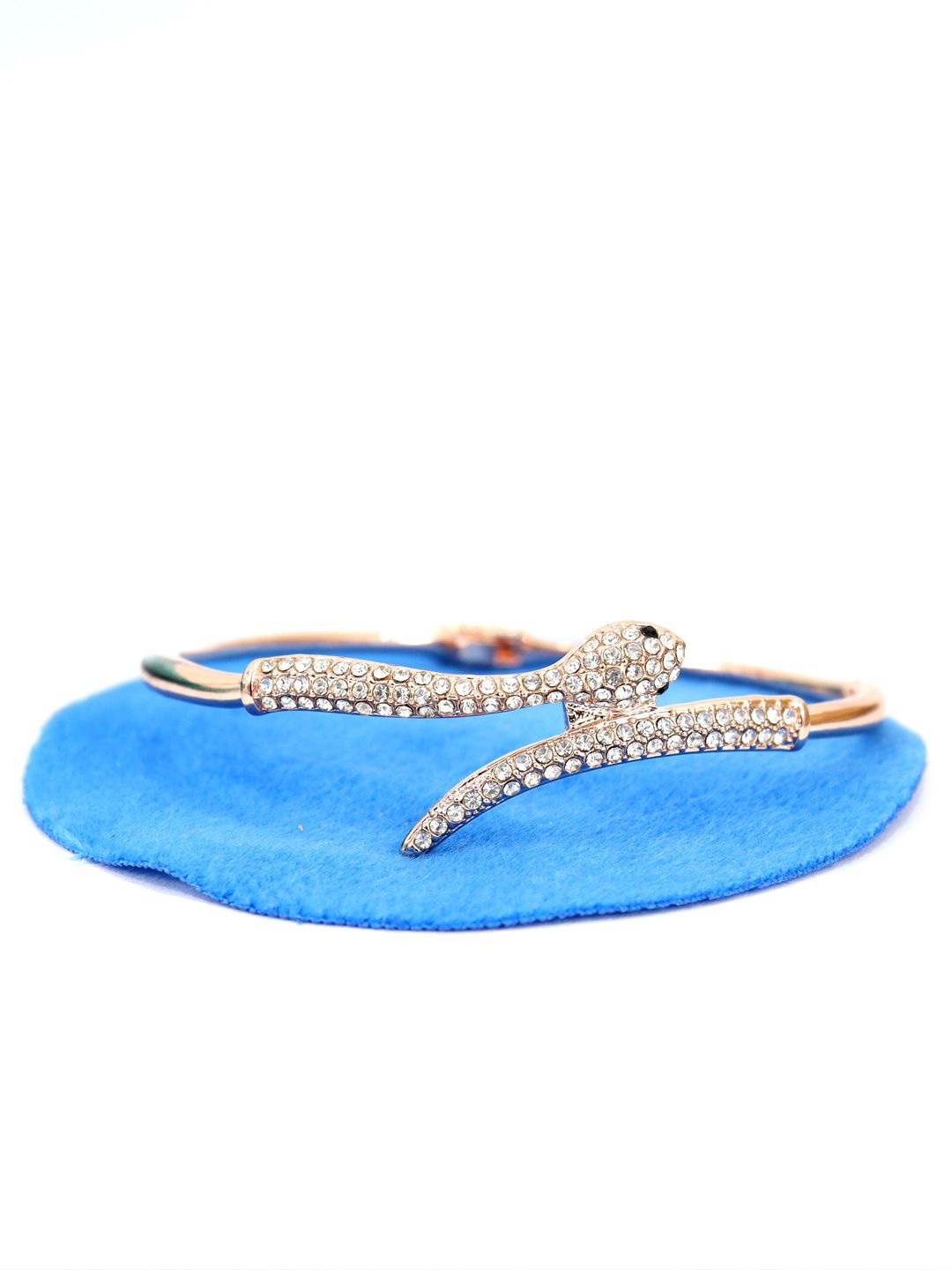 

VAGHBHATT Women Cubic Zirconia Antique Gold-Plated Bangle-Style Bracelet