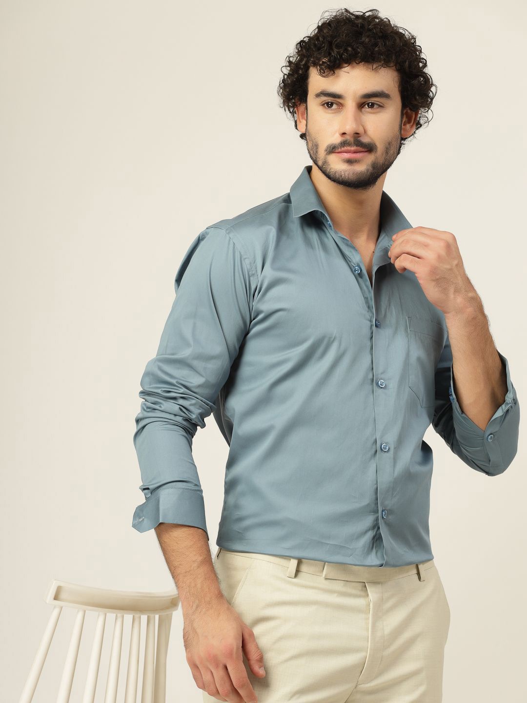 

JADEBERRY Men Classic Slim Fit Opaque Casual Shirt, Blue