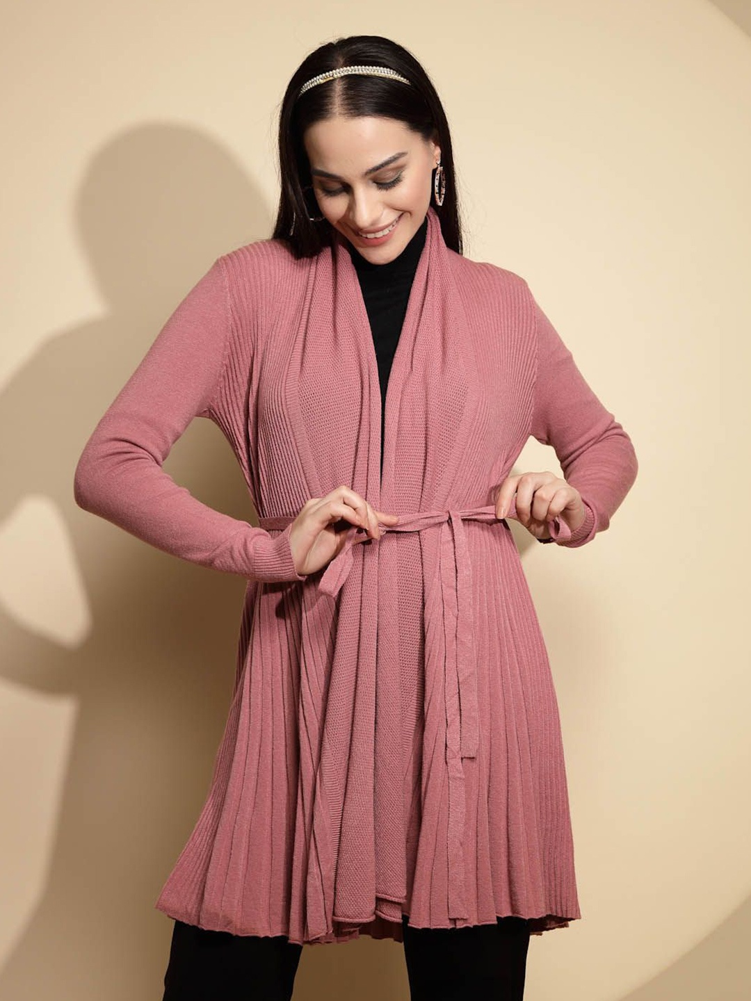 

Global Republic Women Longline Shrug, Pink