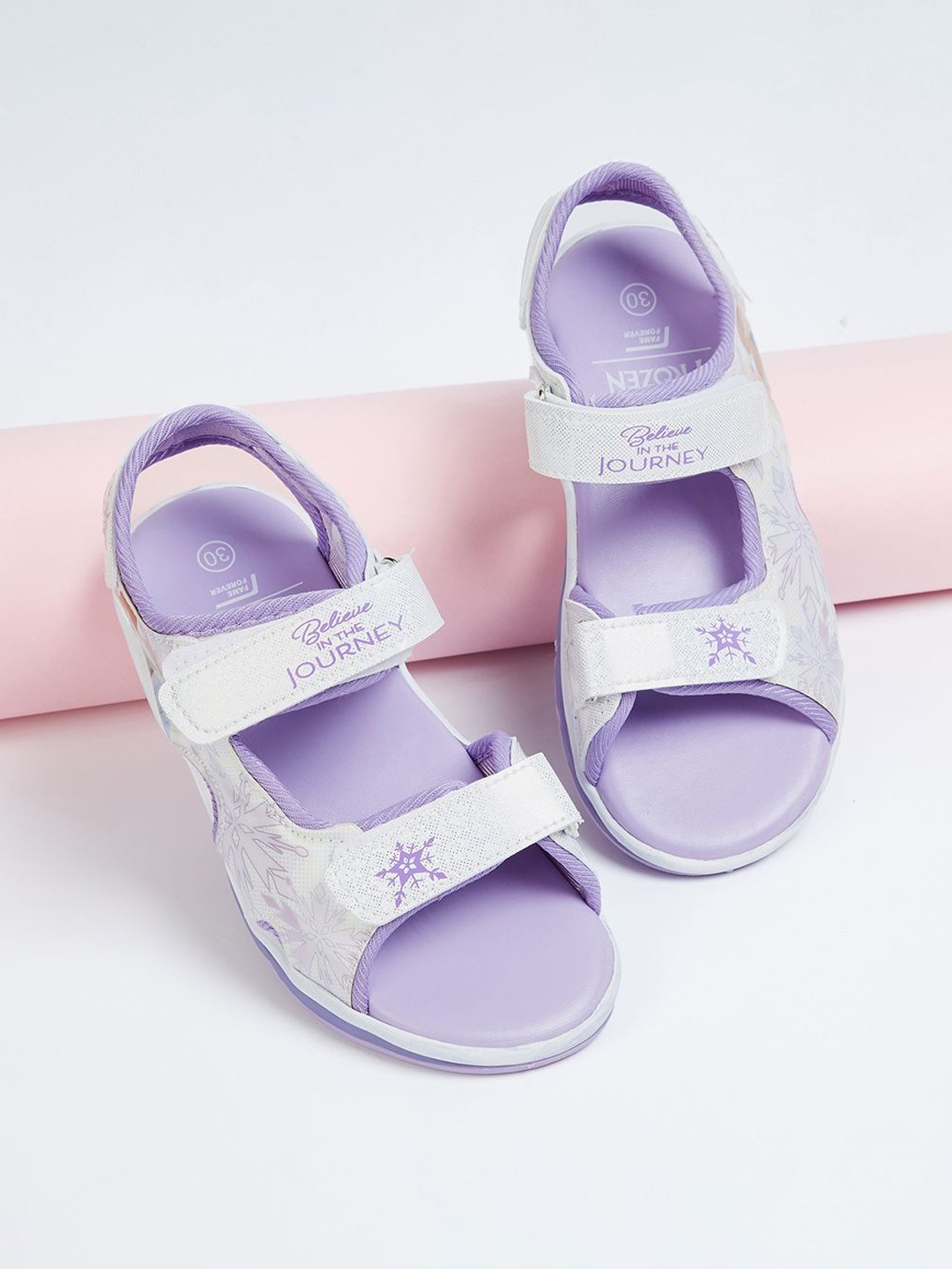 

Fame Forever by Lifestyle Girls Printed Sports Sandals, Purple