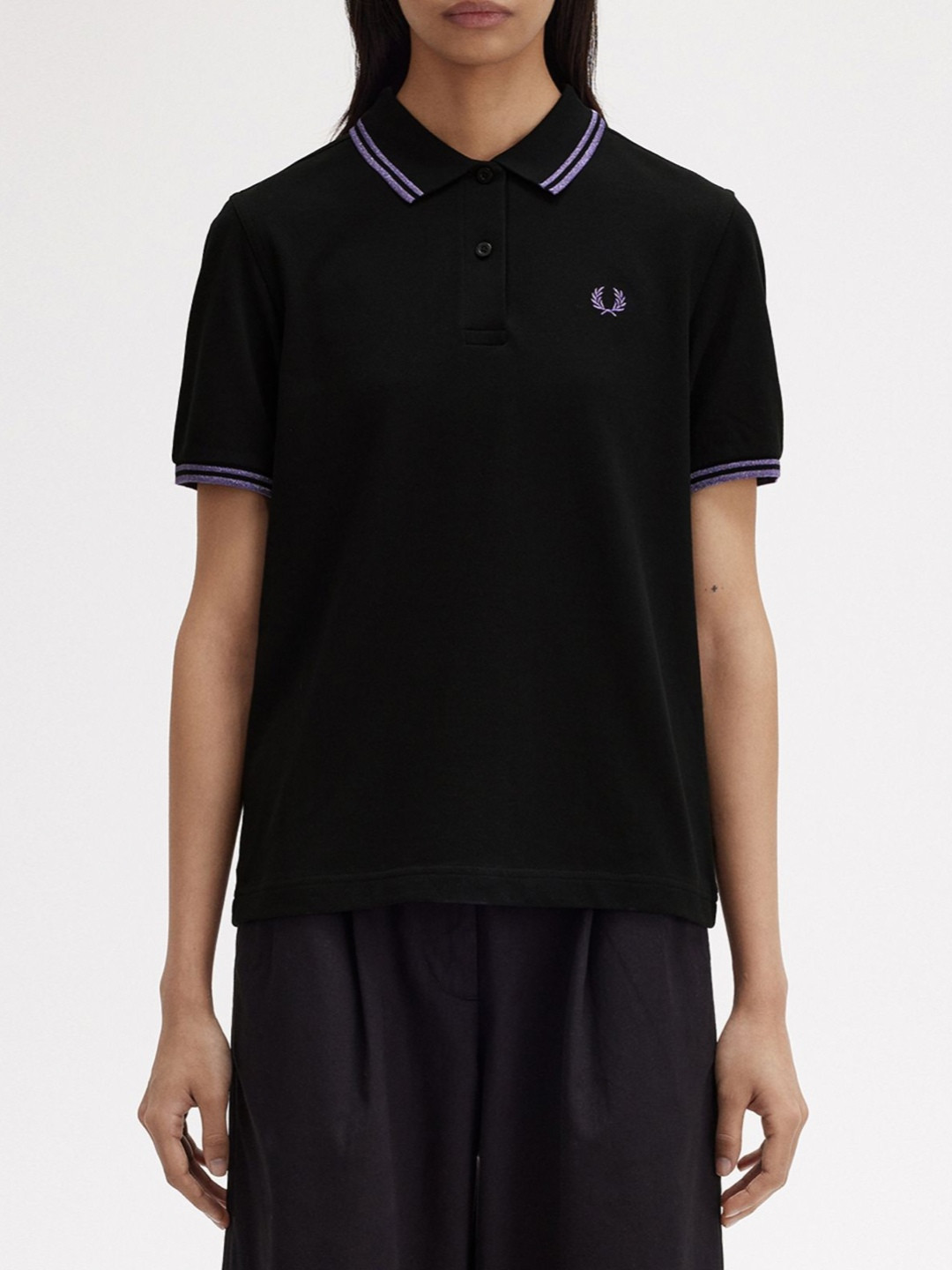 

Fred Perry Women Polo Collar T-shirt, Black