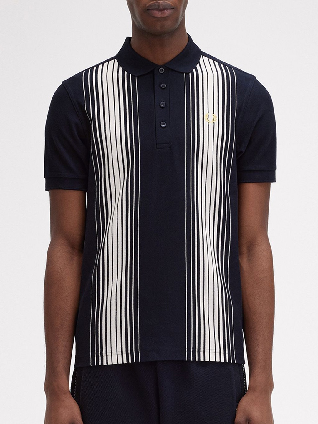 

Fred Perry Men Striped Polo Collar Pockets T-shirt, Navy blue