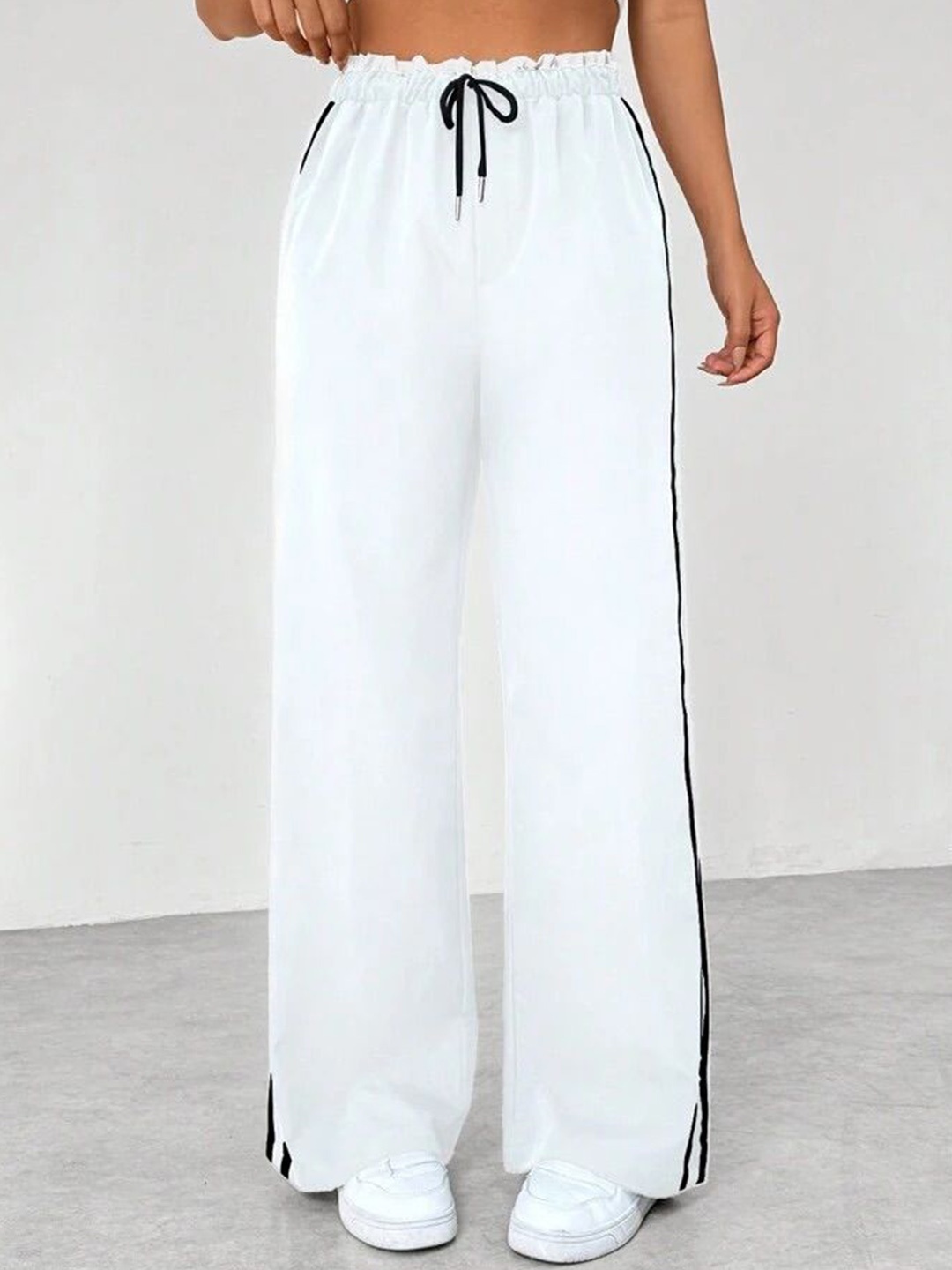 

TABADTOD Women Relaxed Loose Fit Formal Trousers, White