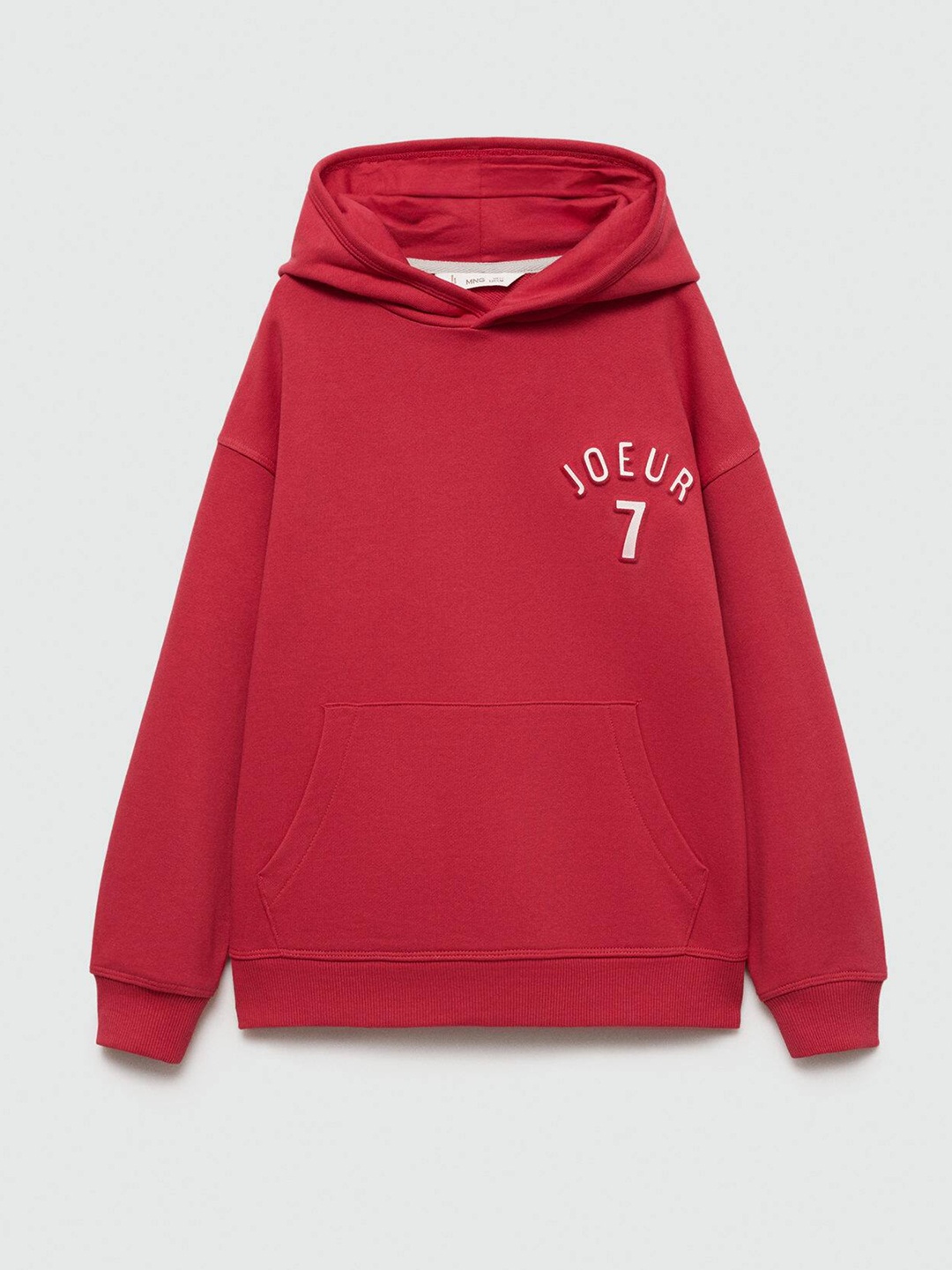 

Mango Kids Boys Cotton Typography Printed Hooded Sweatshirt, Red