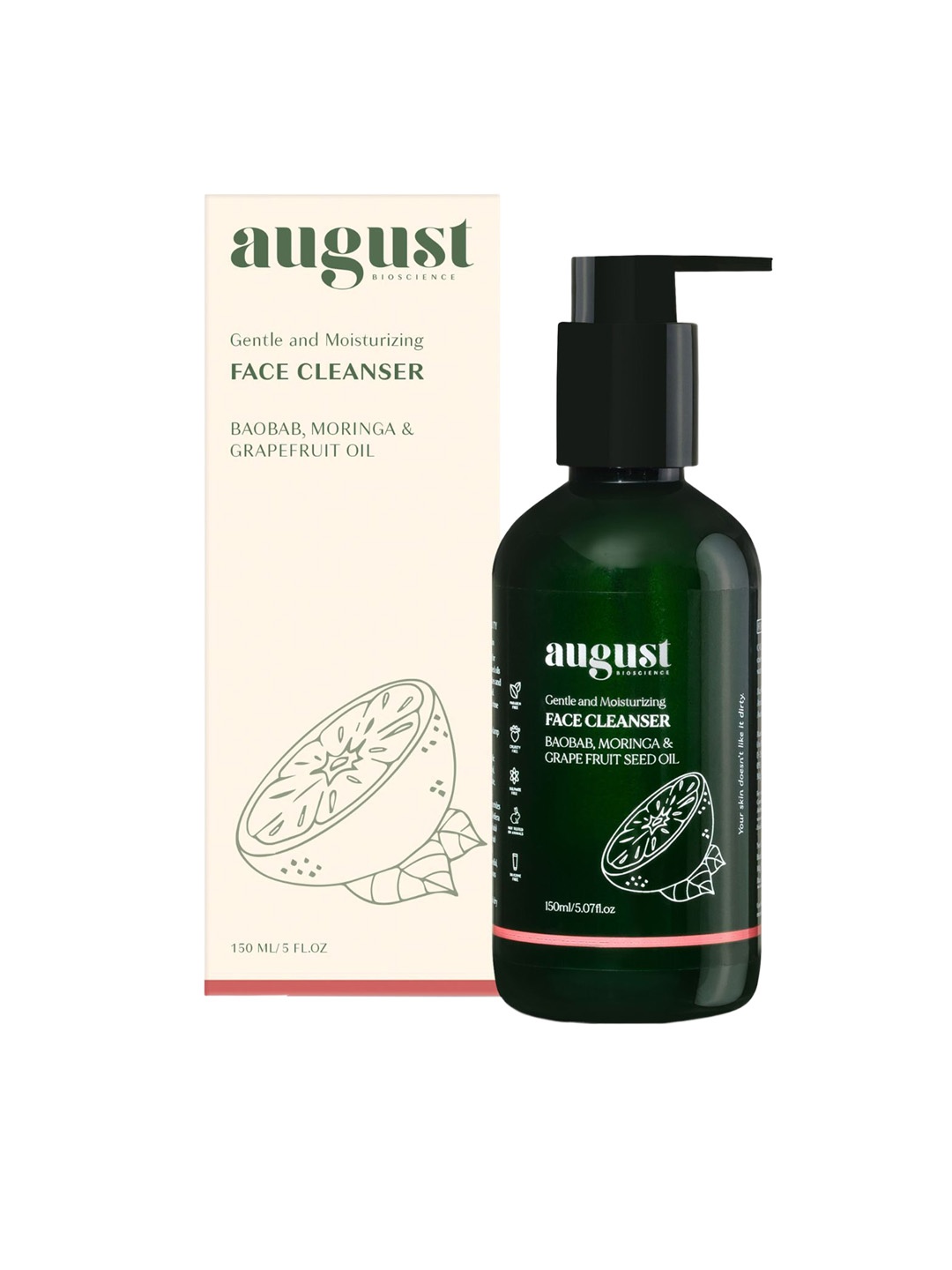 

August Bioscience Gentle & Moisturizing Face Cleanser 150 ml, Green