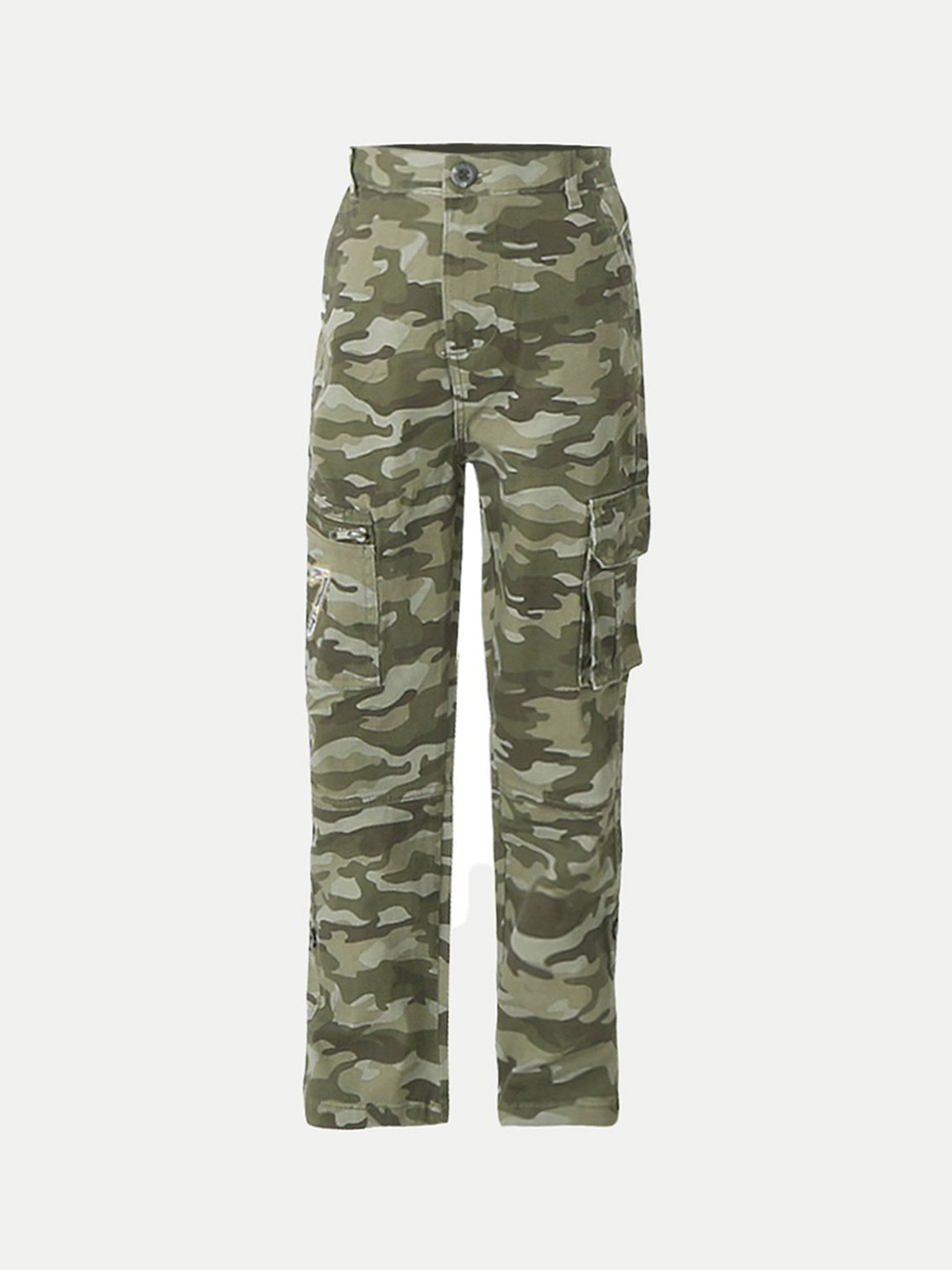 

BAESD Boys Camouflage Printed Original Cargos Trousers, Green