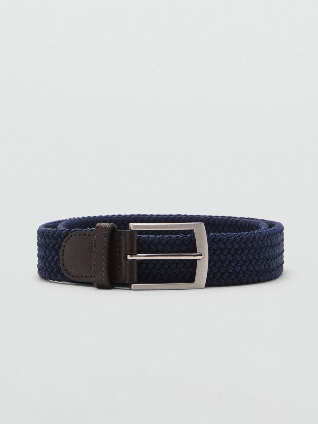 

MANGO MAN Braided Belt, Navy blue