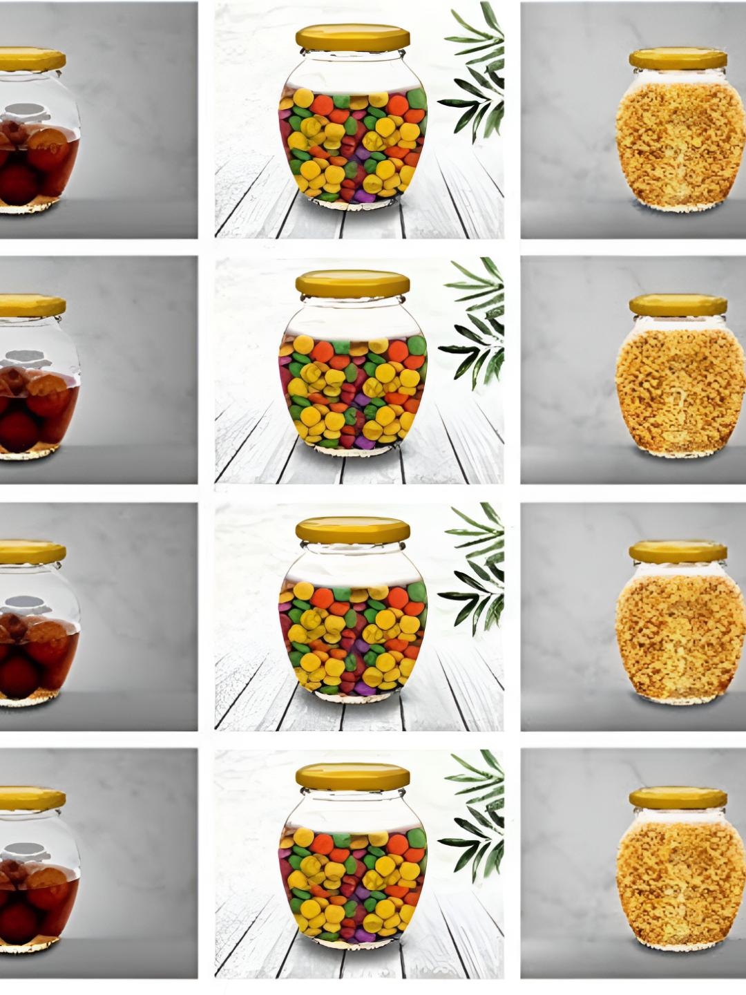

CROCO JAR Transparent 12 Pieces Storage Glass Jars & Containers 400ml Each
