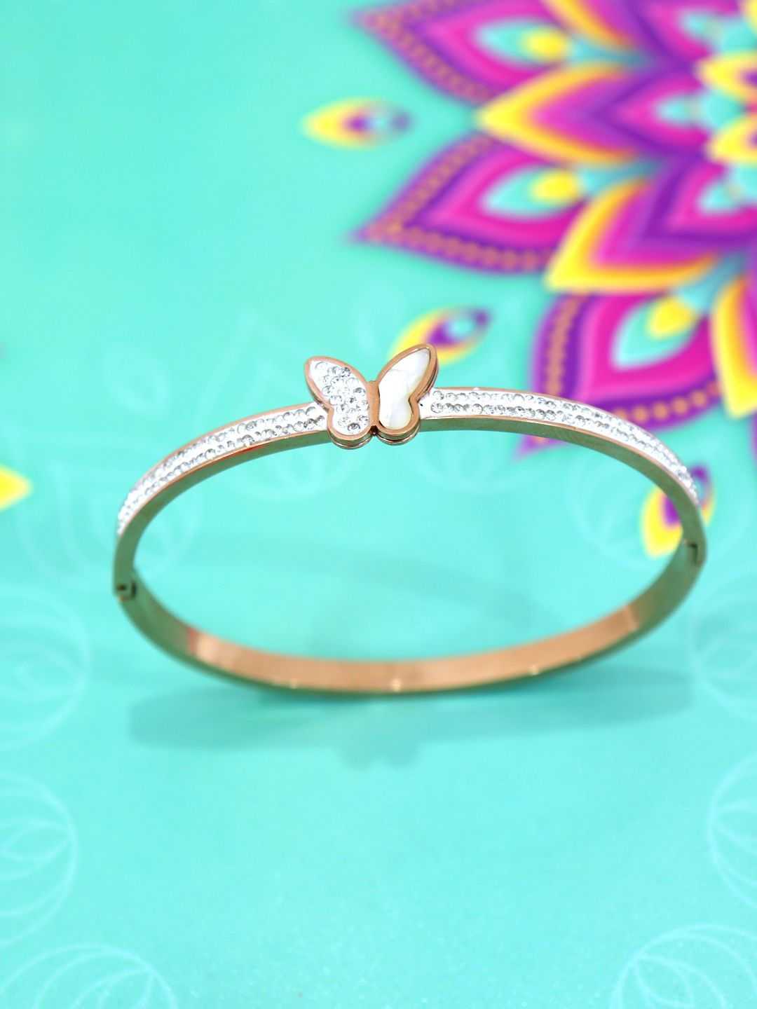 

Krelin Women Antique Rose Gold-Plated Bangle-Style Bracelet
