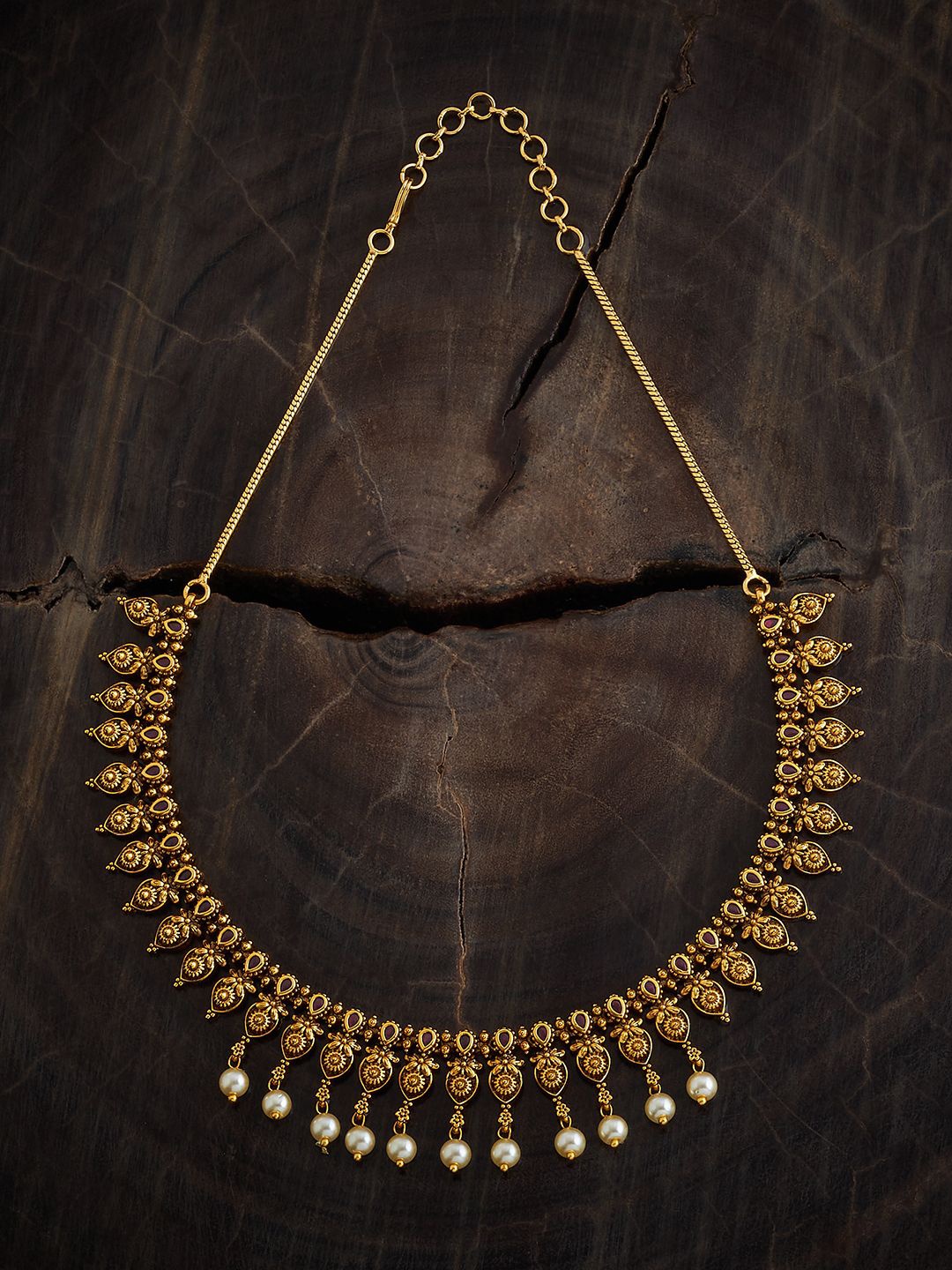 

Kushal's Fashion Jewellery Copper Gold-Plated Antique Necklace