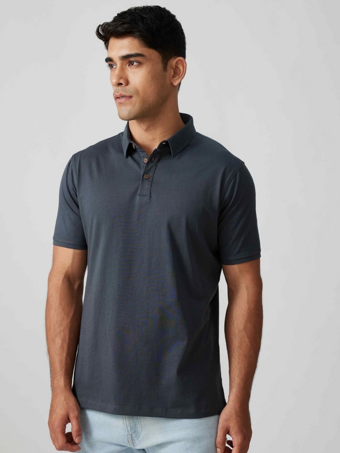

Creatures of Habit Men Pima Jersey Polo Tshirt, Grey