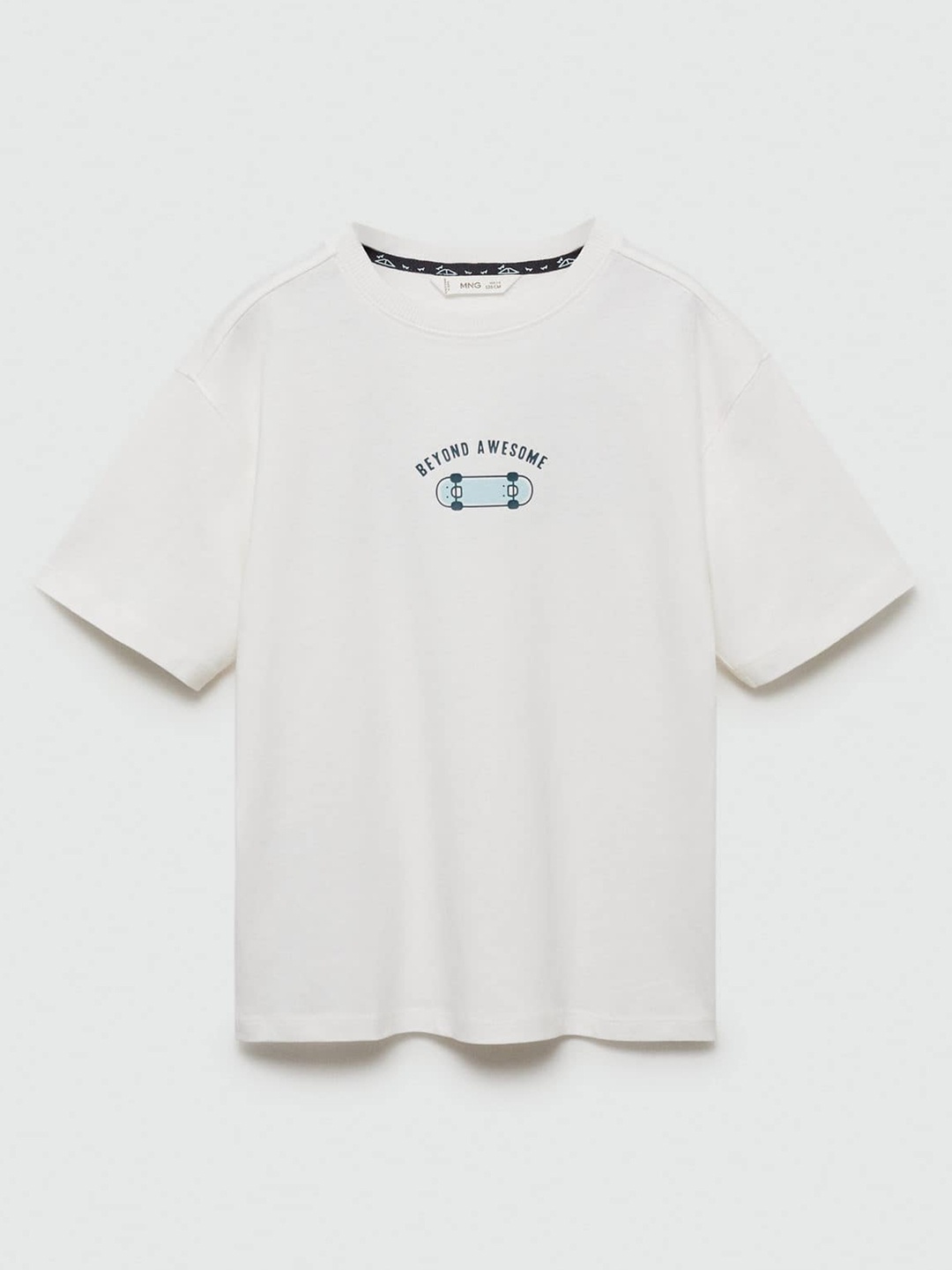 

Mango Kids Boys Pure Cotton Typography Printed Back T-shirt, White