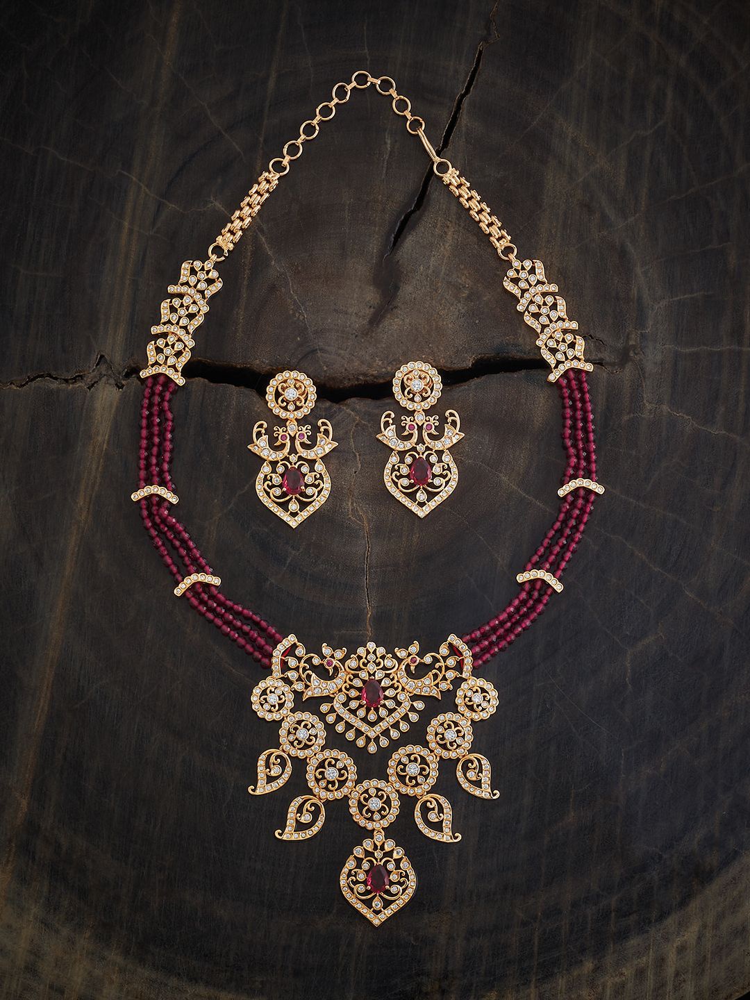 

Kushal's Fashion Jewellery Gold-Plated Stone-Studded & Beaded Jewellery Set