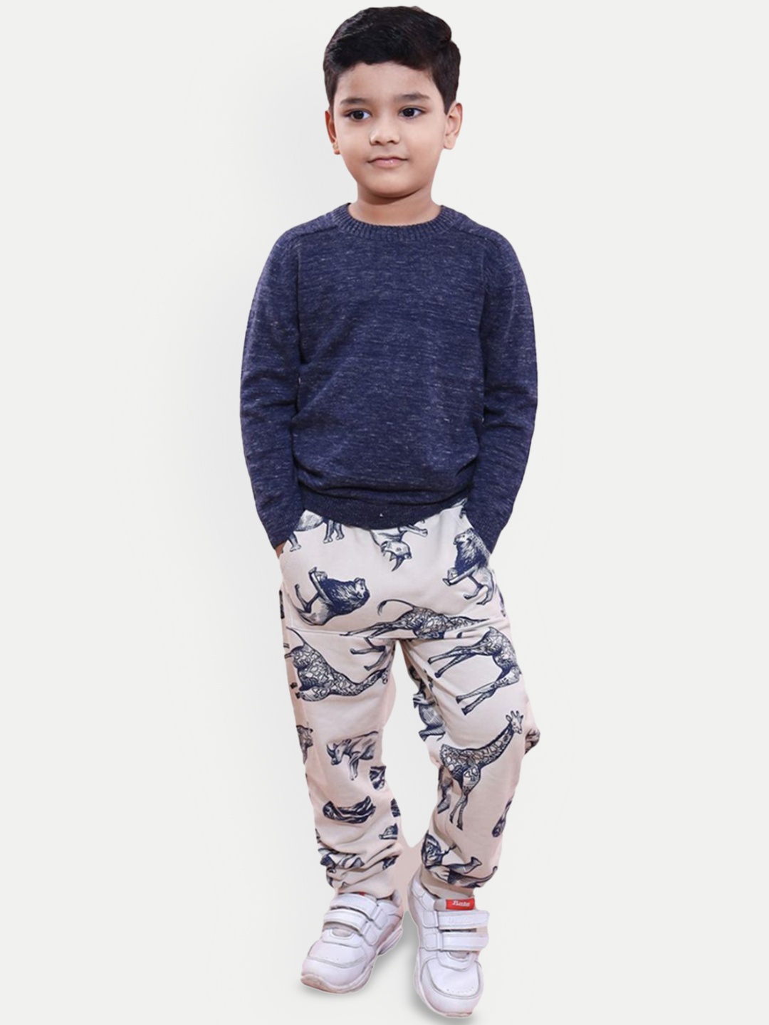 

BAESD Boys Floral Printed Original Trousers, Beige