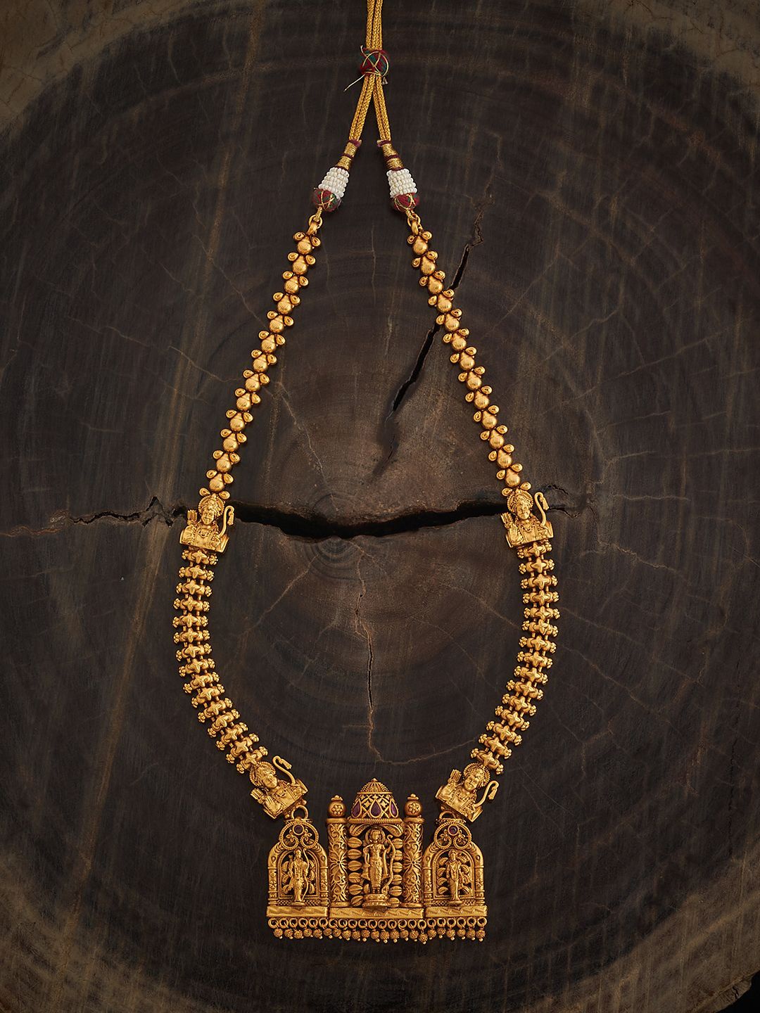 

Kushal's Fashion Jewellery Gold-Plated Artificial Stones Antique Necklace