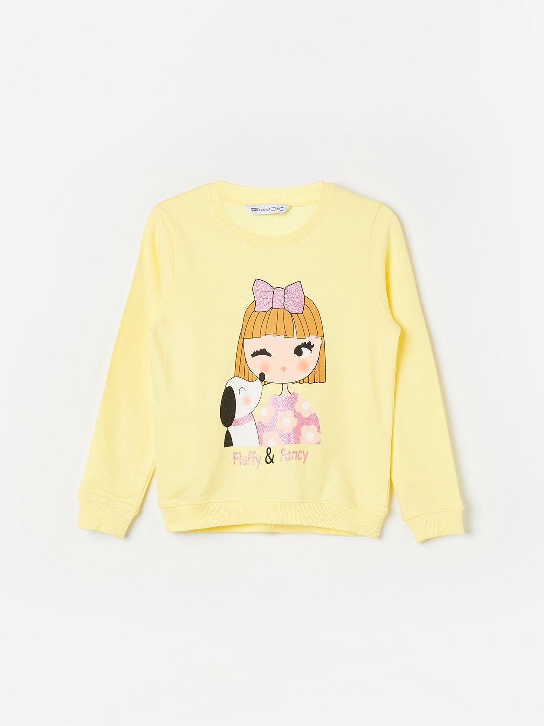 

Fame Forever by Lifestyle Girls Printed Sweatshirt, Yellow