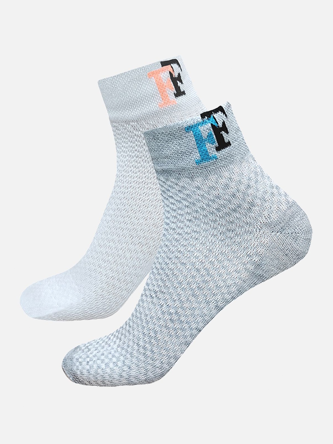 

FIMS Men Pack Of 2 Striped Ankle-Length Socks, White
