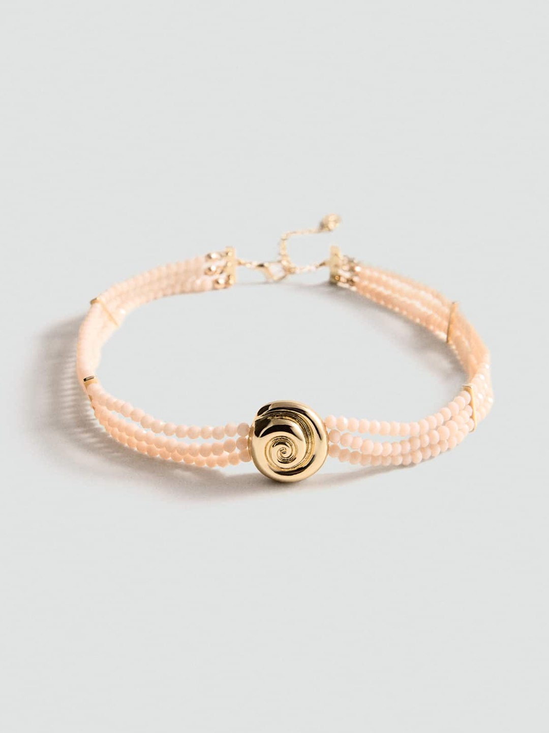 

MANGO Spiral Bead Choker, Peach