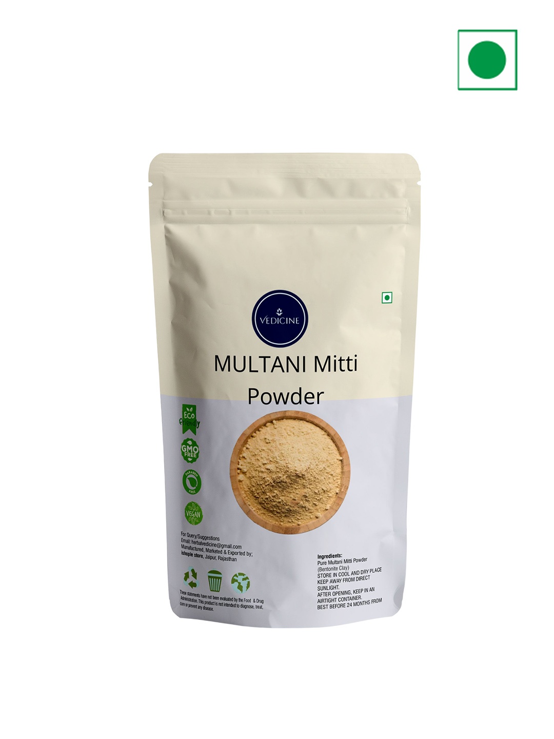 

VEDICINE Multani Mitti Powder - 100g, White
